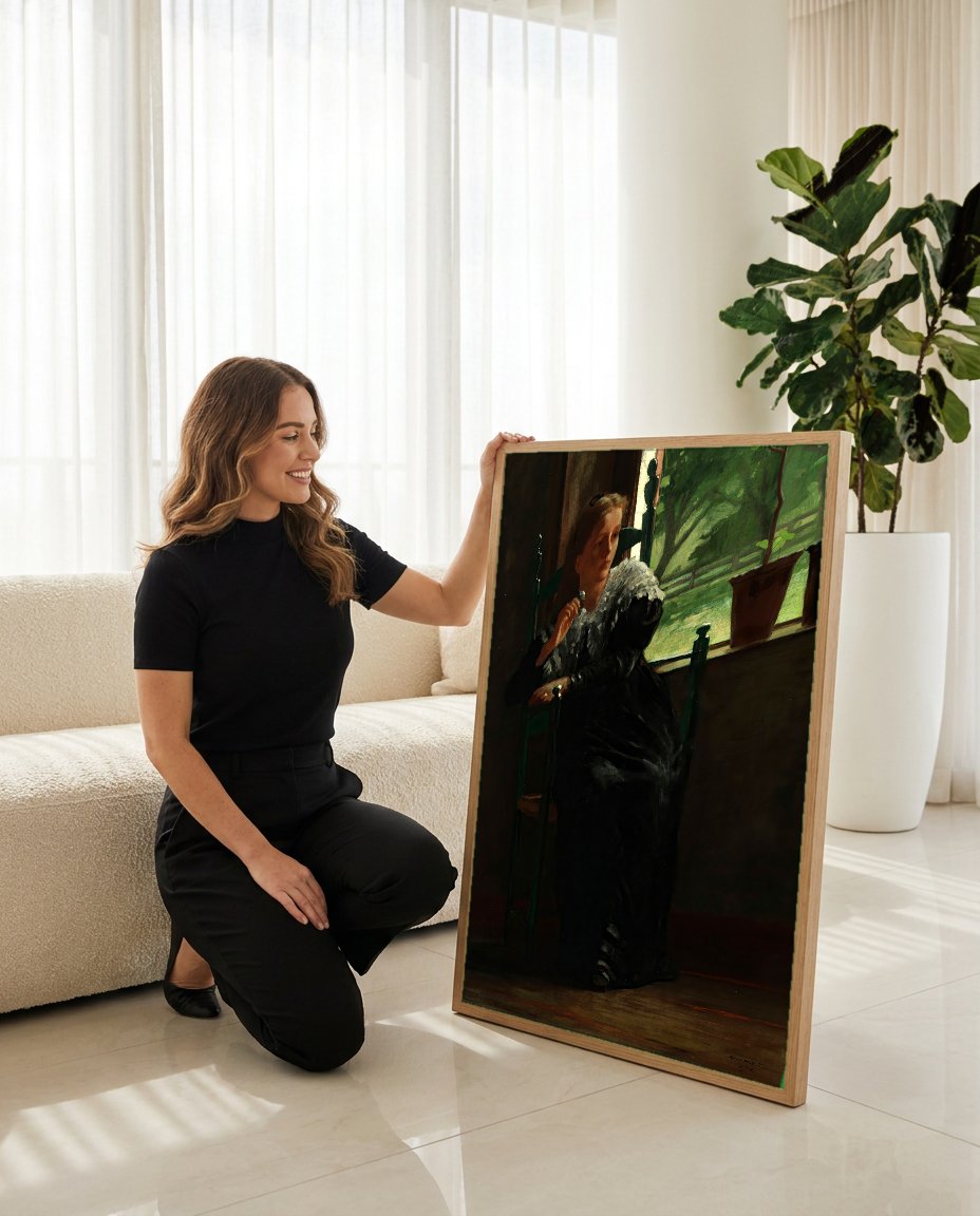 Quadro Decorativo Summer Afternoon - Winslow Homer com modelo em ambiente