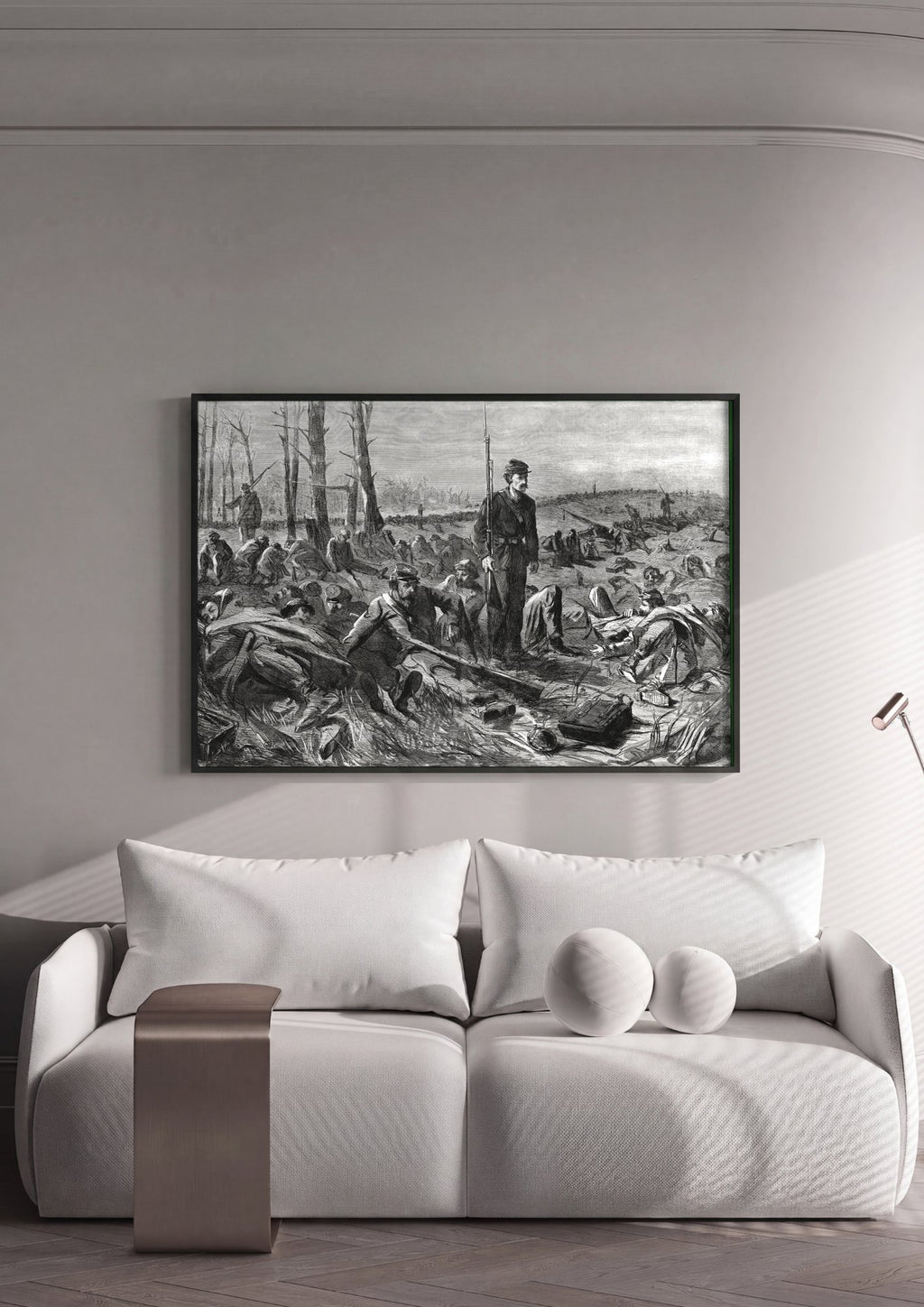 Quadro Decorativo Campo de Batalha - Winslow Homer em ambiente decorado
