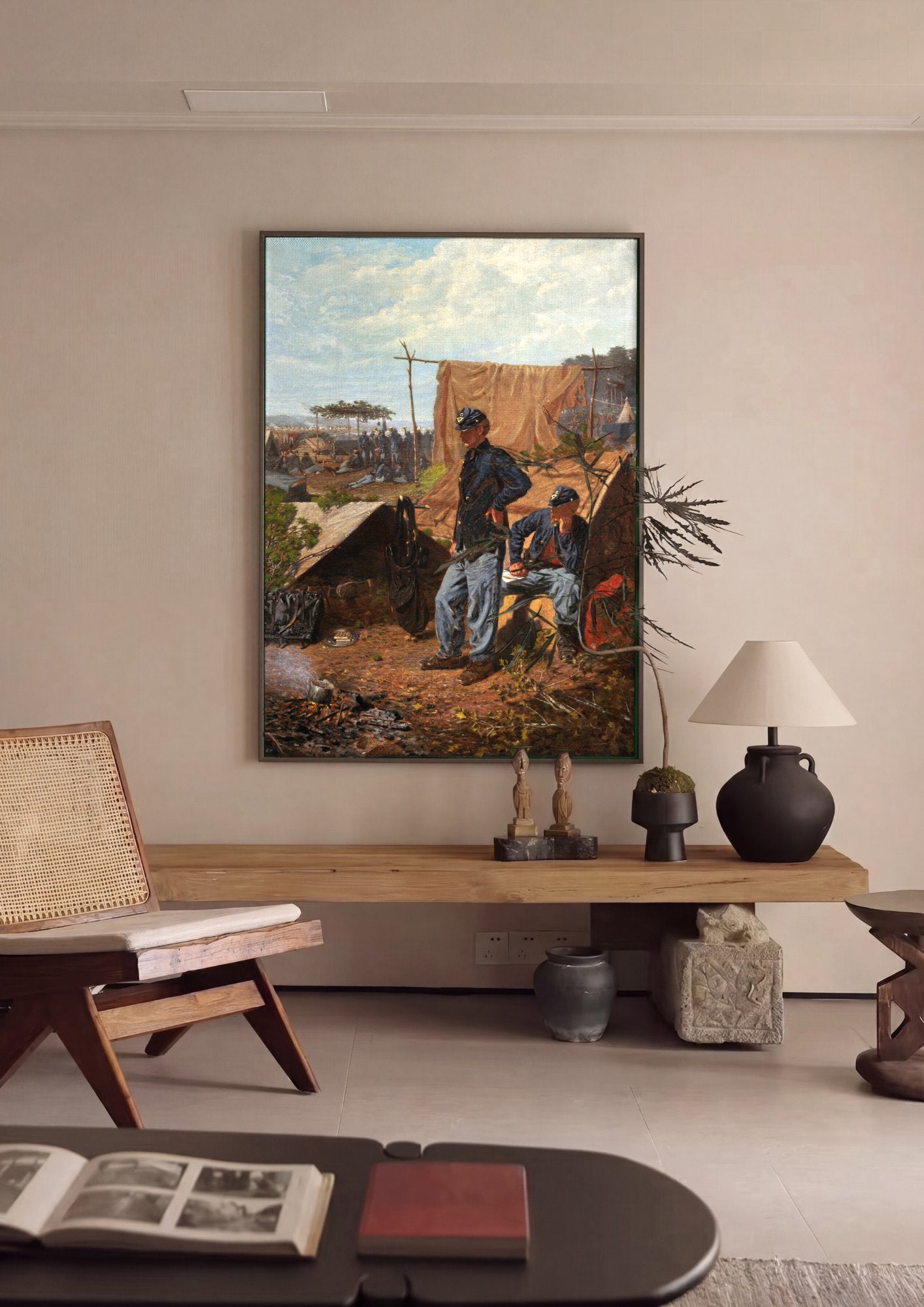 Quadro Decorativo Campo de Batalha - Winslow Homer em ambiente decorado