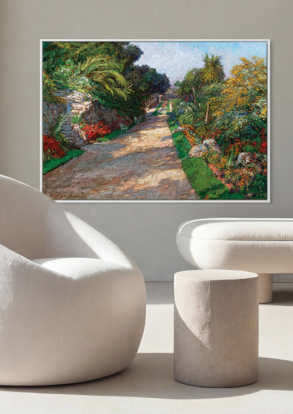Quadro Decorativo Caminho de Jardim Ensolarado - Olga Wisinger-Florian em ambiente decorado