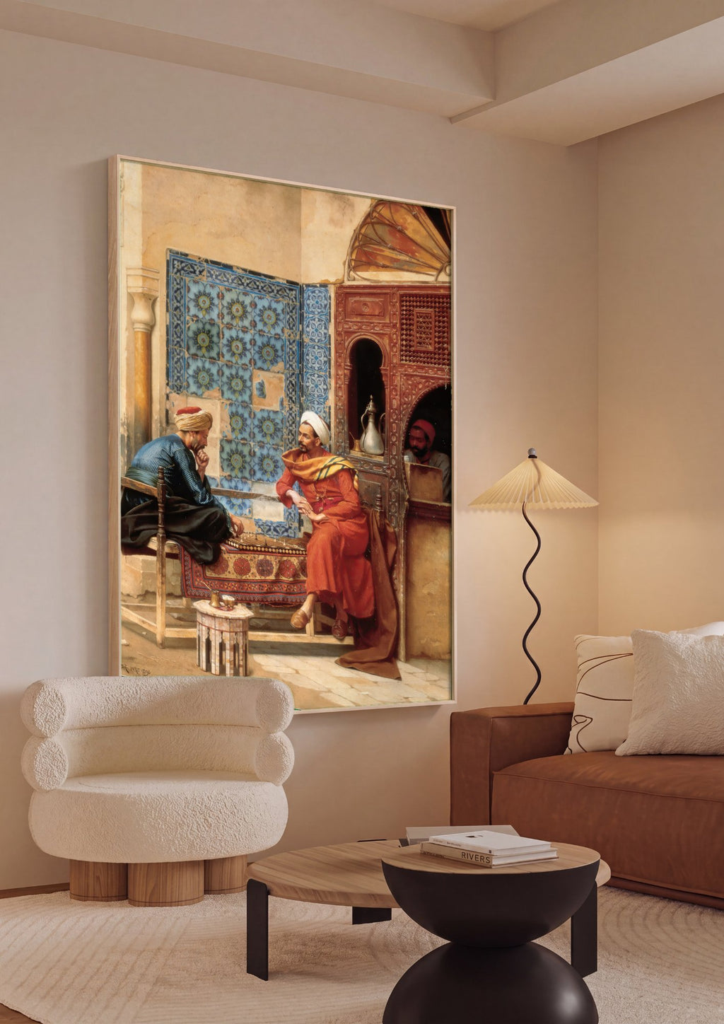 Quadro Decorativo Jogo de Xadrez Oriental - Ludwig Deutsch em ambiente decorado