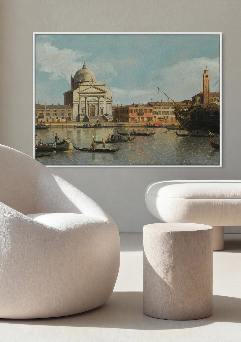 Quadro Decorativo Canal Grande com Santa Maria della Salute - Canaletto em ambiente decorado