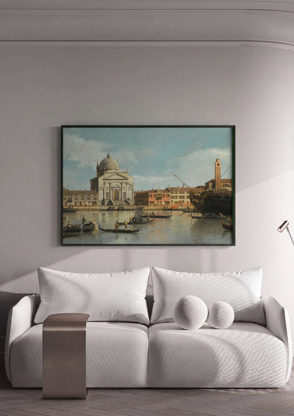 Quadro Decorativo Canal Grande com Santa Maria della Salute - Canaletto em ambiente decorado