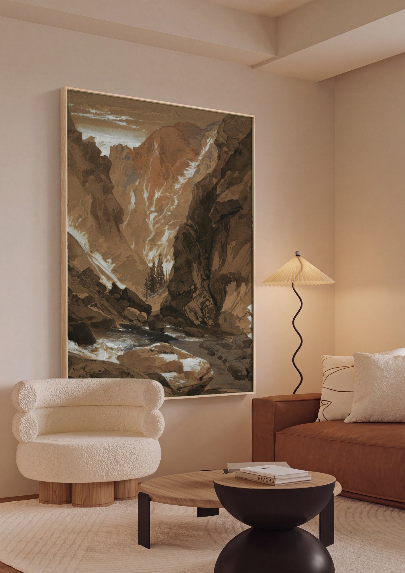 Quadro Decorativo Desfiladeiro nas Montanhas - Thomas Moran em ambiente decorado