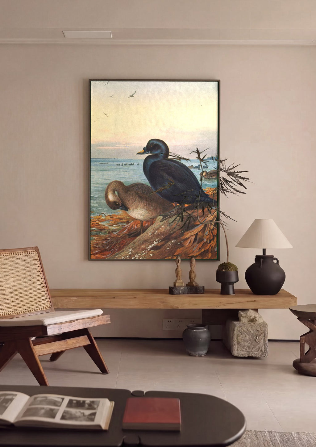 Quadro Decorativo Patos-Marinhos ao Entardecer - Thorburn em ambiente decorado