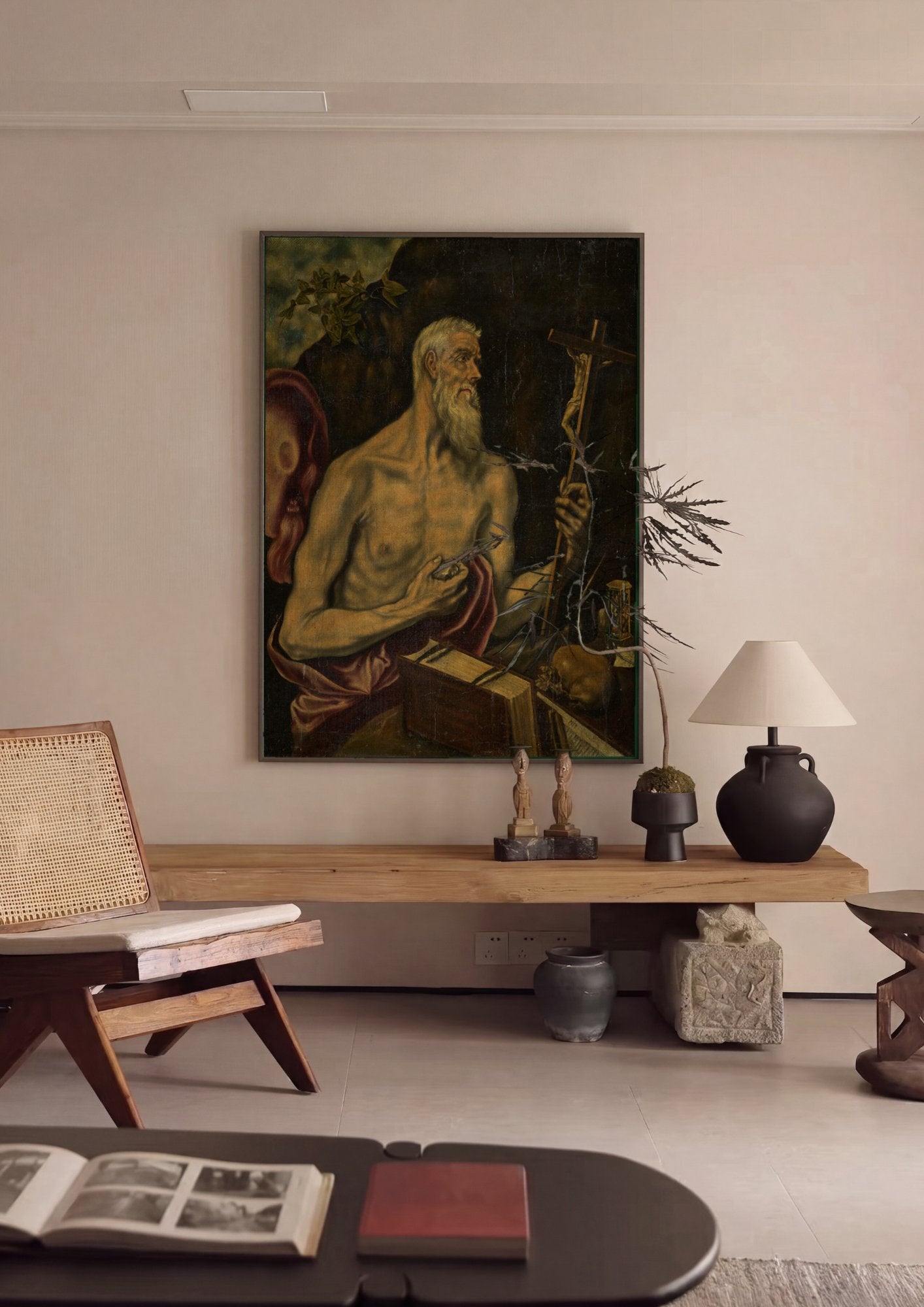 Quadro Decorativo São Jerônimo Penitente - El Greco em ambiente decorado