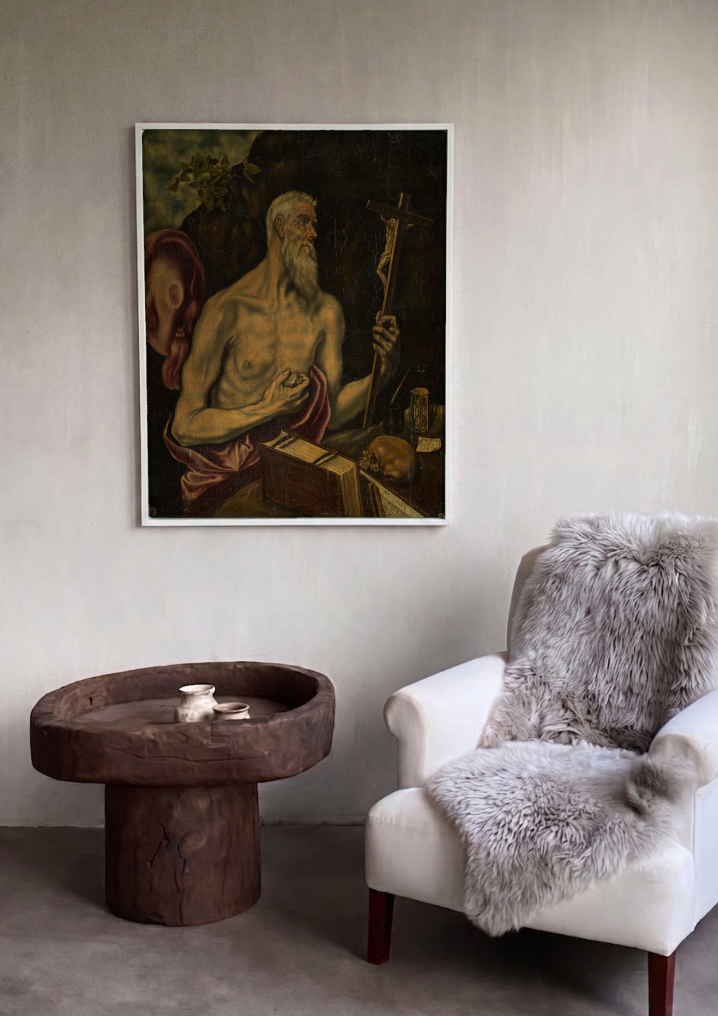 Quadro Decorativo São Jerônimo Penitente - El Greco em ambiente decorado