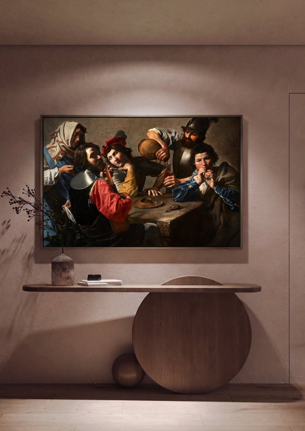 Quadro Decorativo Os Trapaceiros - Valentin de Boulogne em ambiente decorado