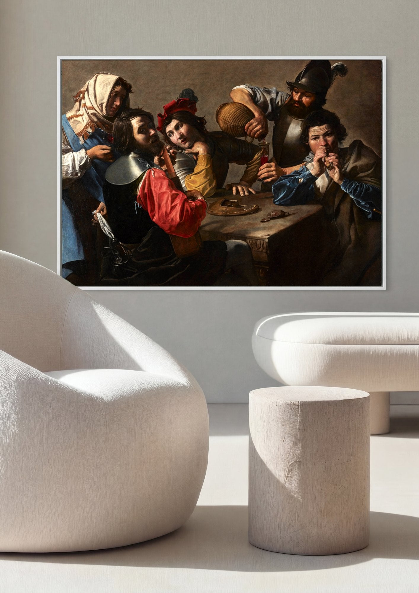 Quadro Decorativo Os Trapaceiros - Valentin de Boulogne em ambiente decorado