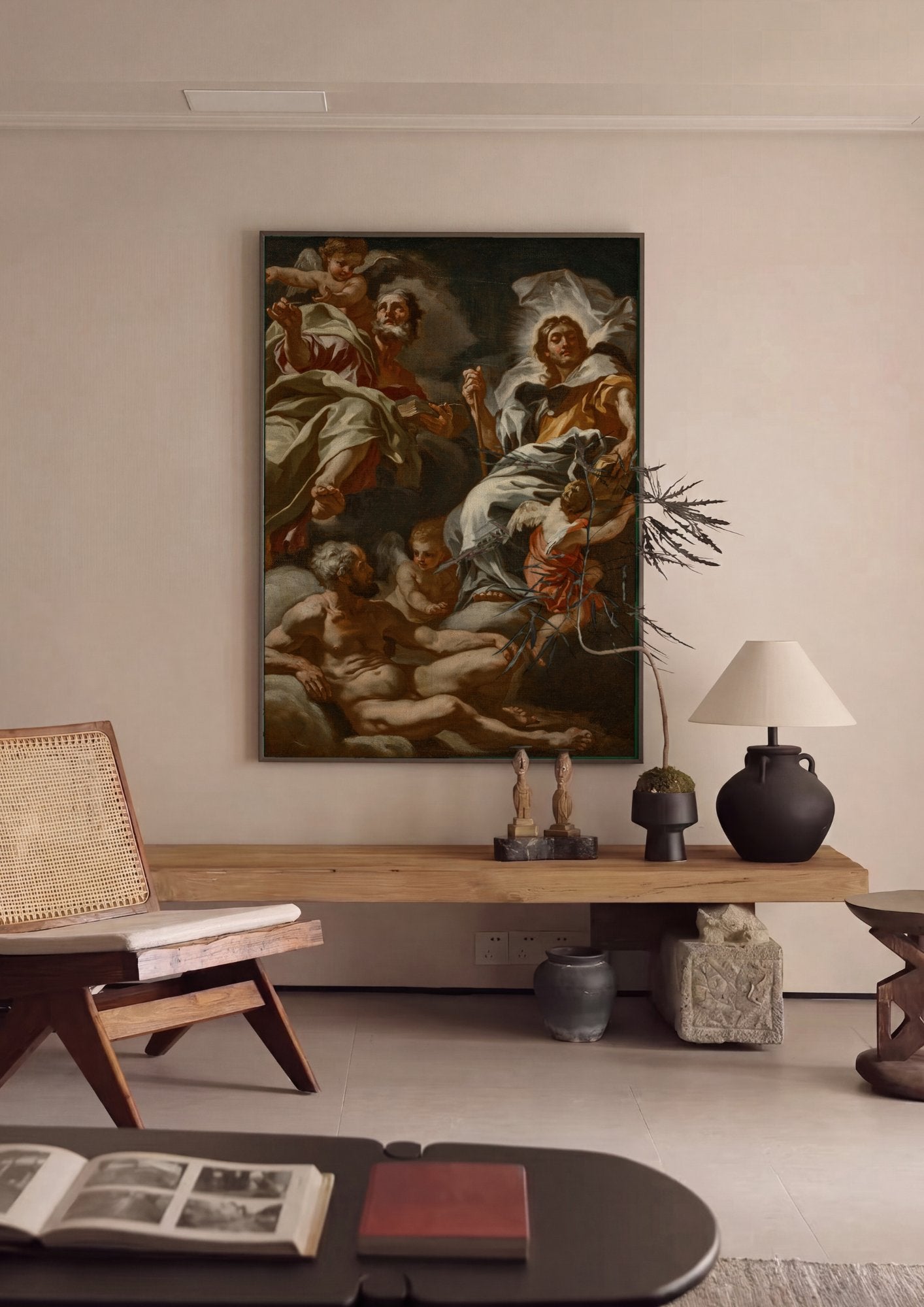 Quadro Decorativo: A Apoteose de um Santo - Francesco Solimena em ambiente decorado