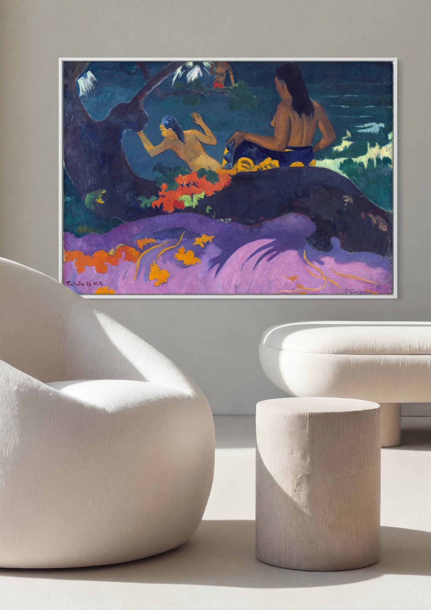 Quadro Decorativo Fatatua te Miti (Junto ao Mar) - Gauguin em ambiente decorado