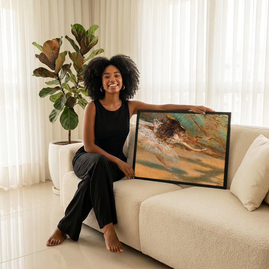 Quadro Decorativo Bailarina em Movimento - Degas com modelo em ambiente