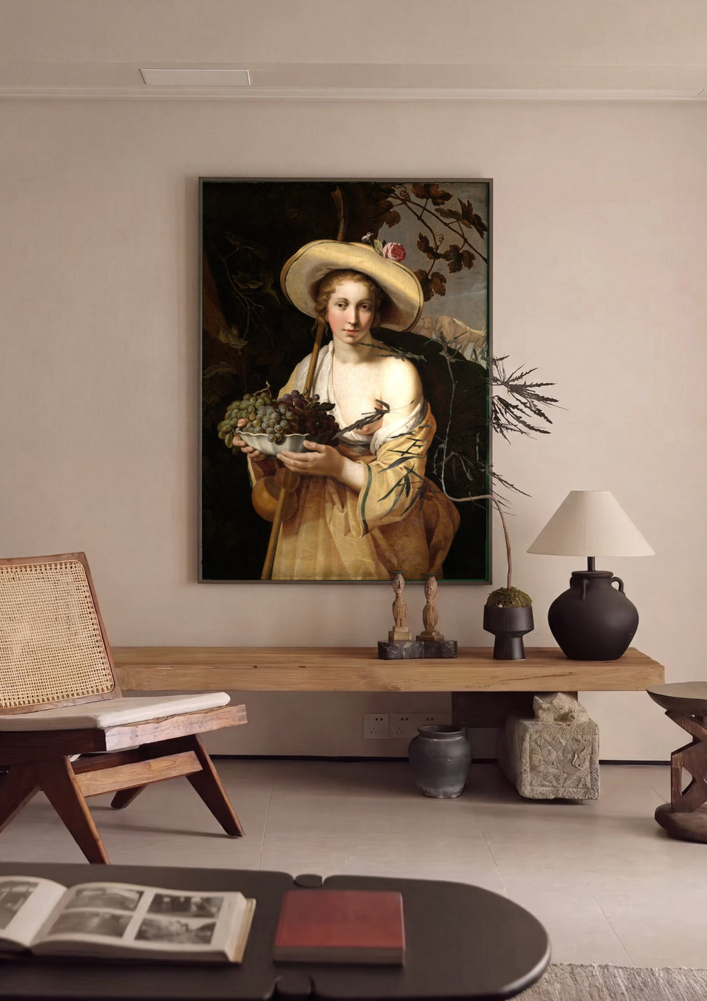 Quadro Decorativo A Pastora ou Vertumnus e Pomona - Abraham Bloemaert em ambiente decorado