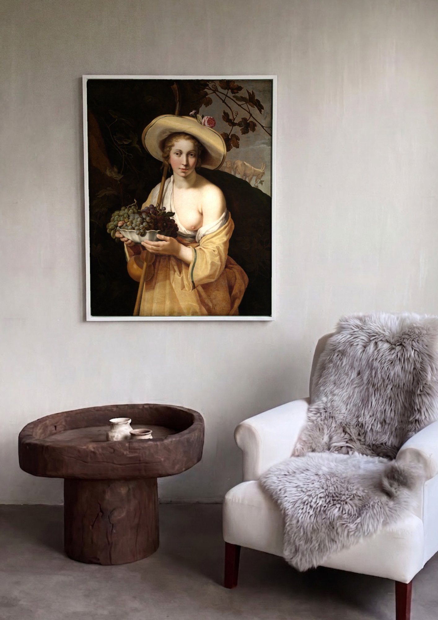 Quadro Decorativo A Pastora ou Vertumnus e Pomona - Abraham Bloemaert em ambiente decorado