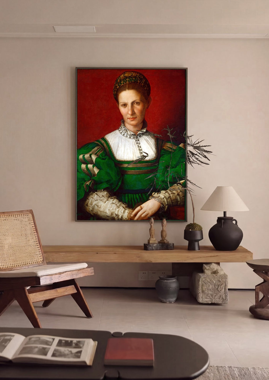 Quadro Decorativo Retrato de Dama - Bronzino em ambiente decorado