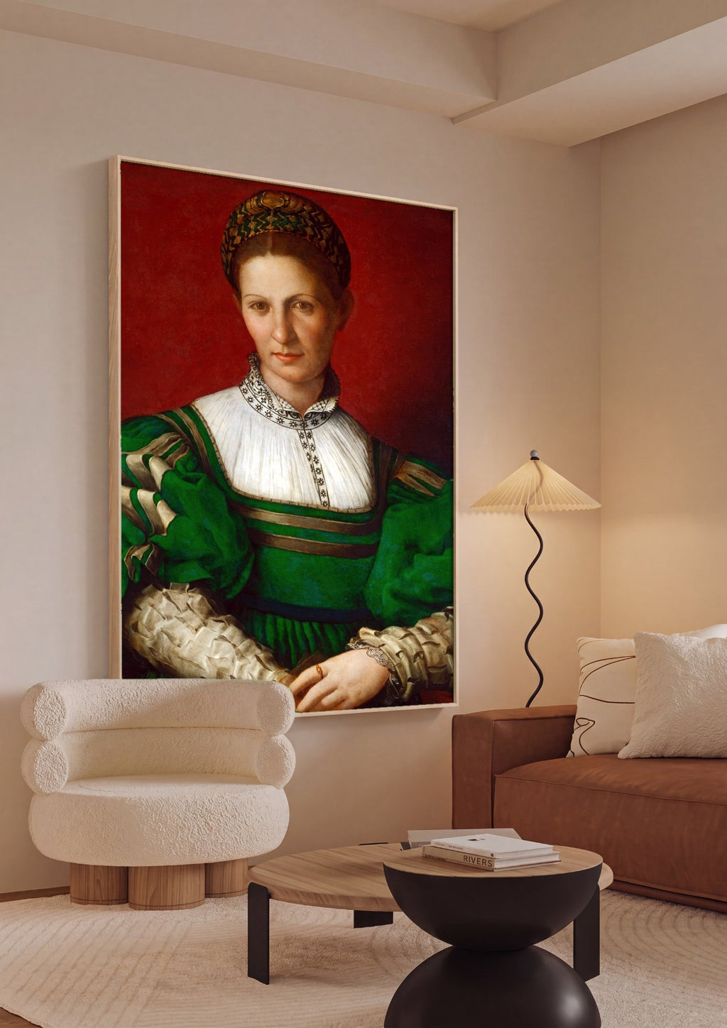 Quadro Decorativo Retrato de Dama - Bronzino em ambiente decorado