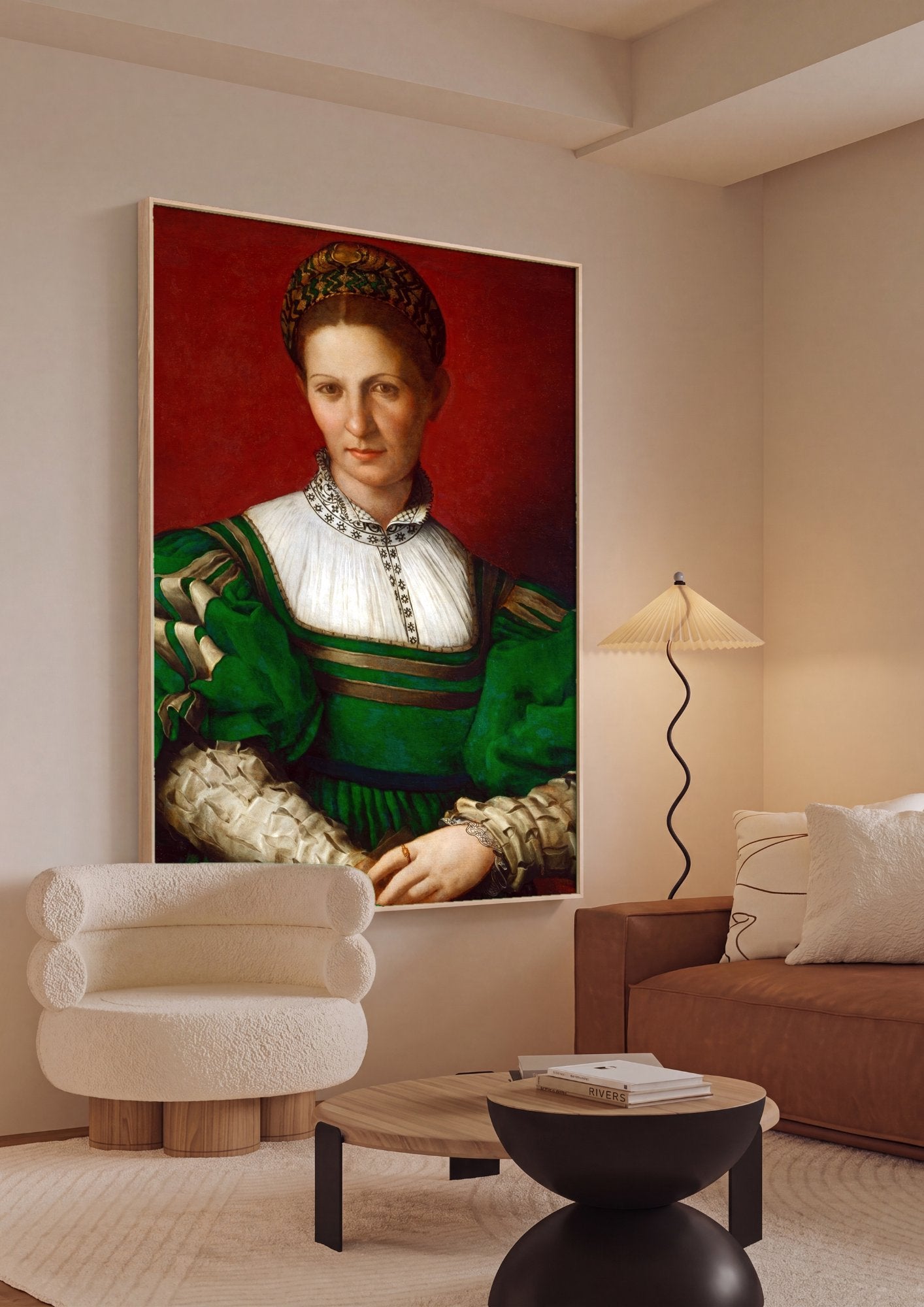 Quadro Decorativo Retrato de Dama - Bronzino em ambiente decorado