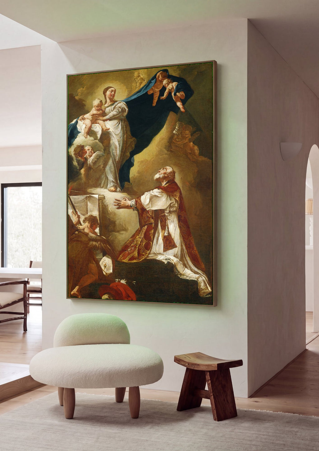 Quadro Decorativo A Virgem e o Menino com São Filipe Neri - Piazzetta | quadro emoldurado na parede