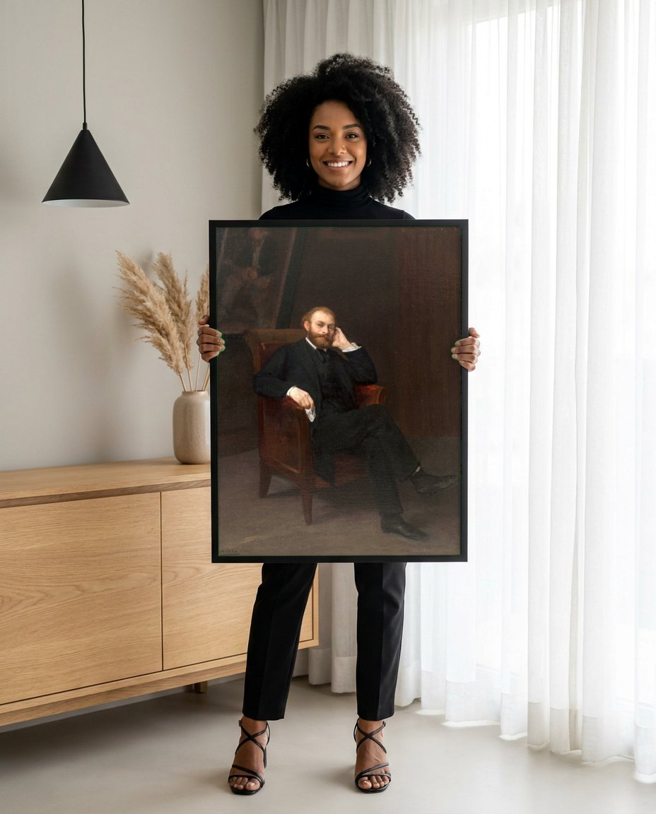 Quadro Decorativo Retrato de Antonin Proust - Edouard Manet | modelo apresentando o quadro emoldurado