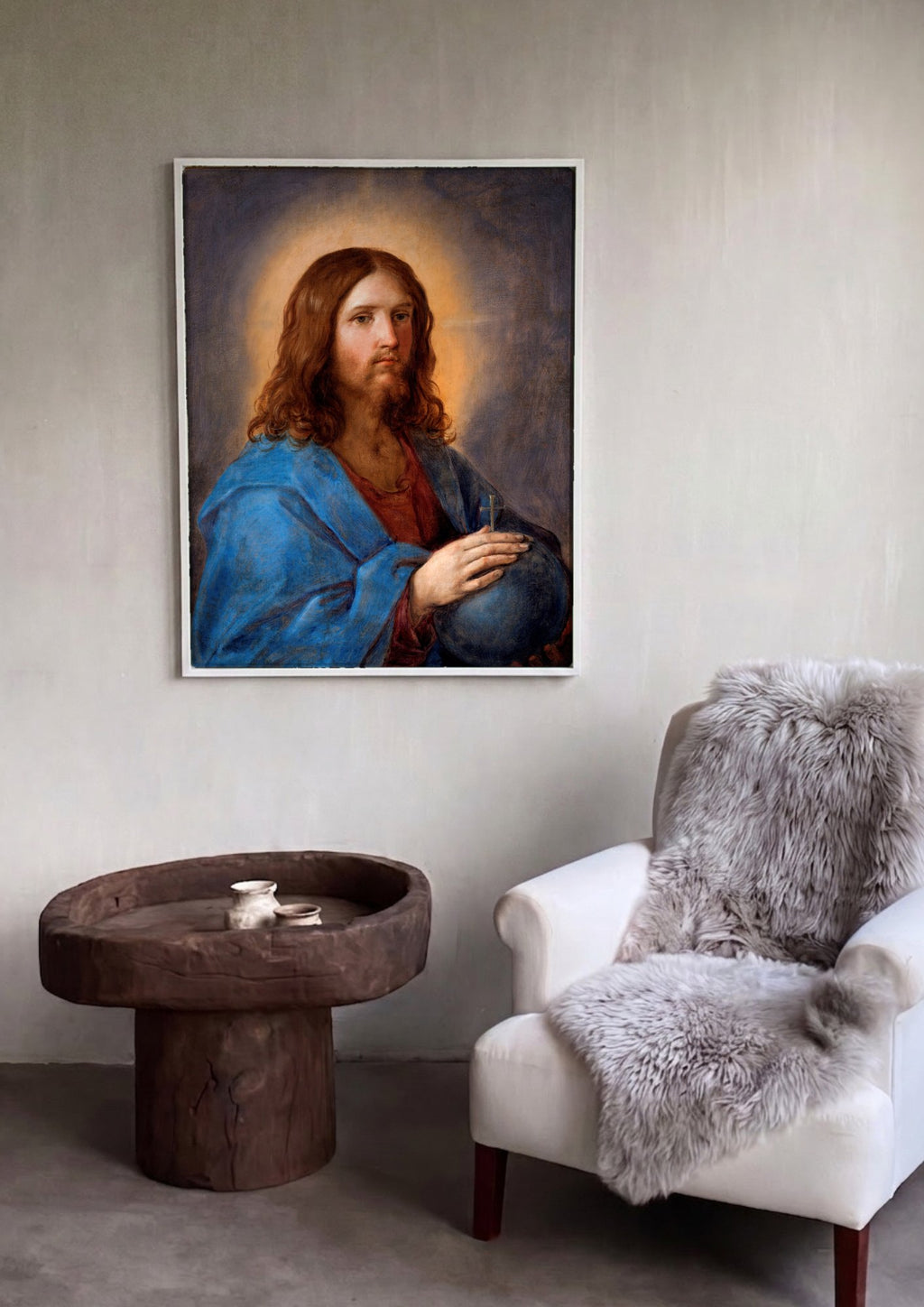 Quadro Decorativo Cristo Salvador - Guido Reni | quadro emoldurado na parede