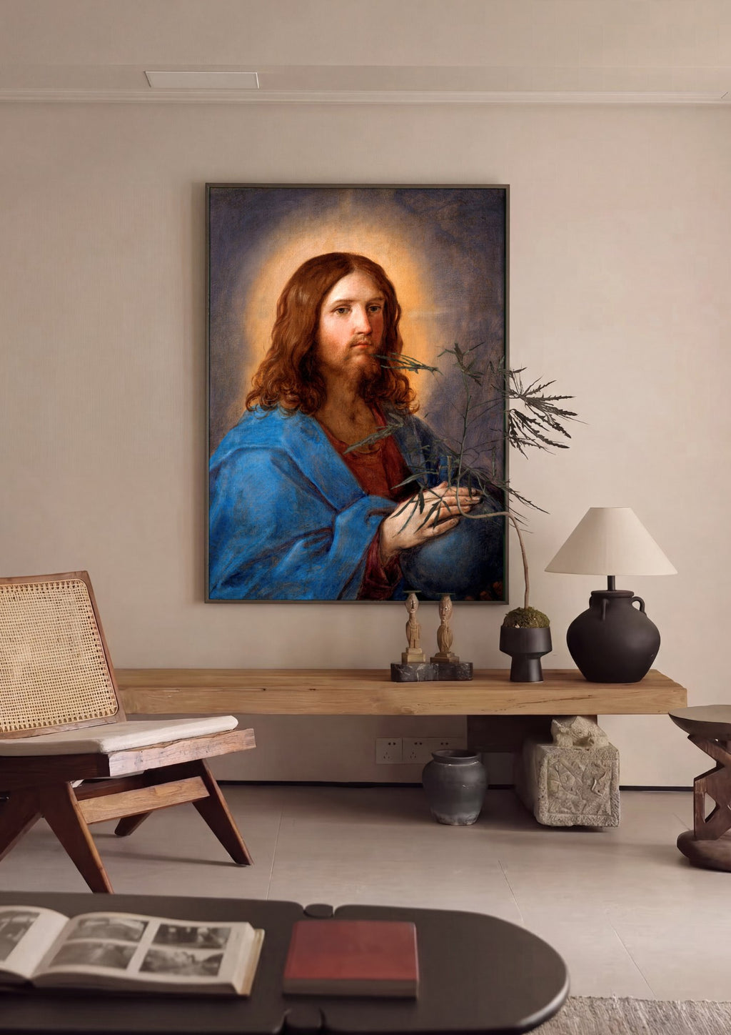 Quadro Decorativo Cristo Salvador - Guido Reni | quadro emoldurado na parede
