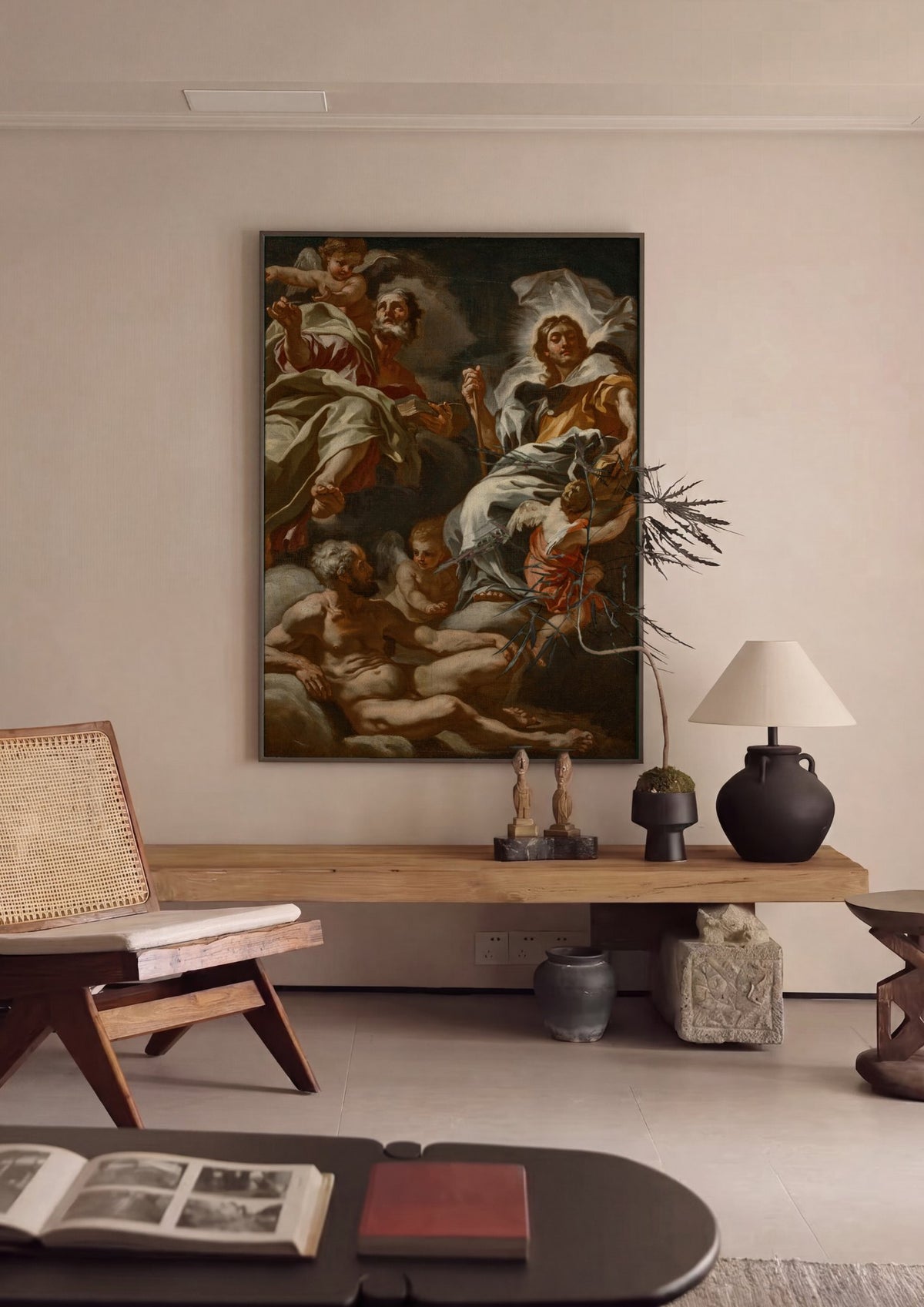 Quadro Decorativo: A Apoteose de um Santo - Francesco Solimena | quadro emoldurado na parede