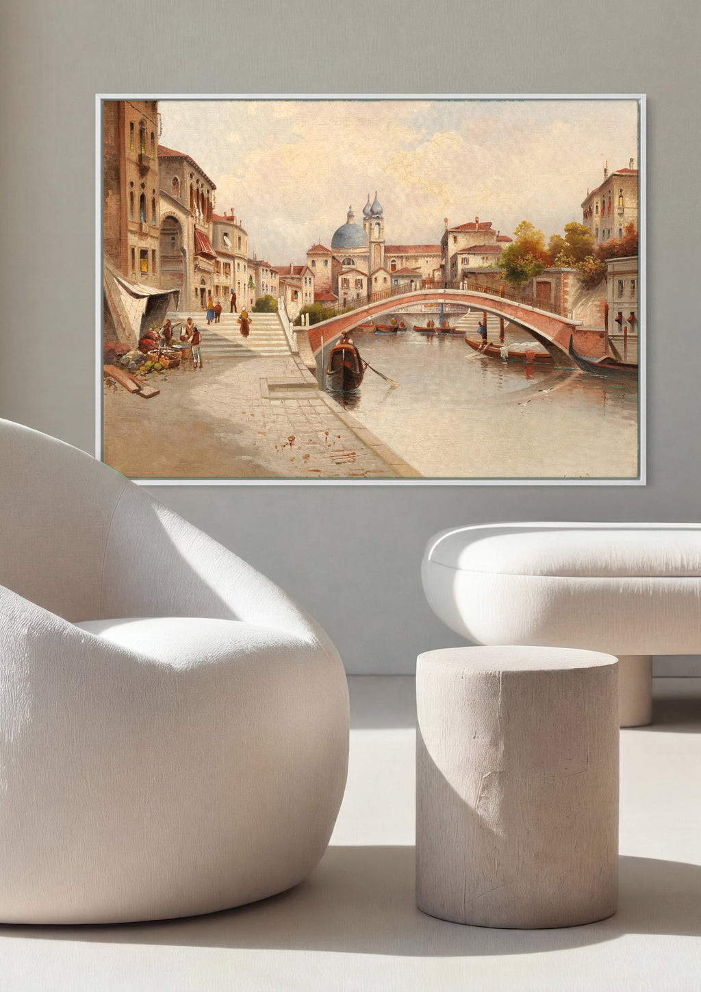 Quadro Decorativo Canal de Veneza com Ponte - Karl Kaufmann | quadro emoldurado na parede