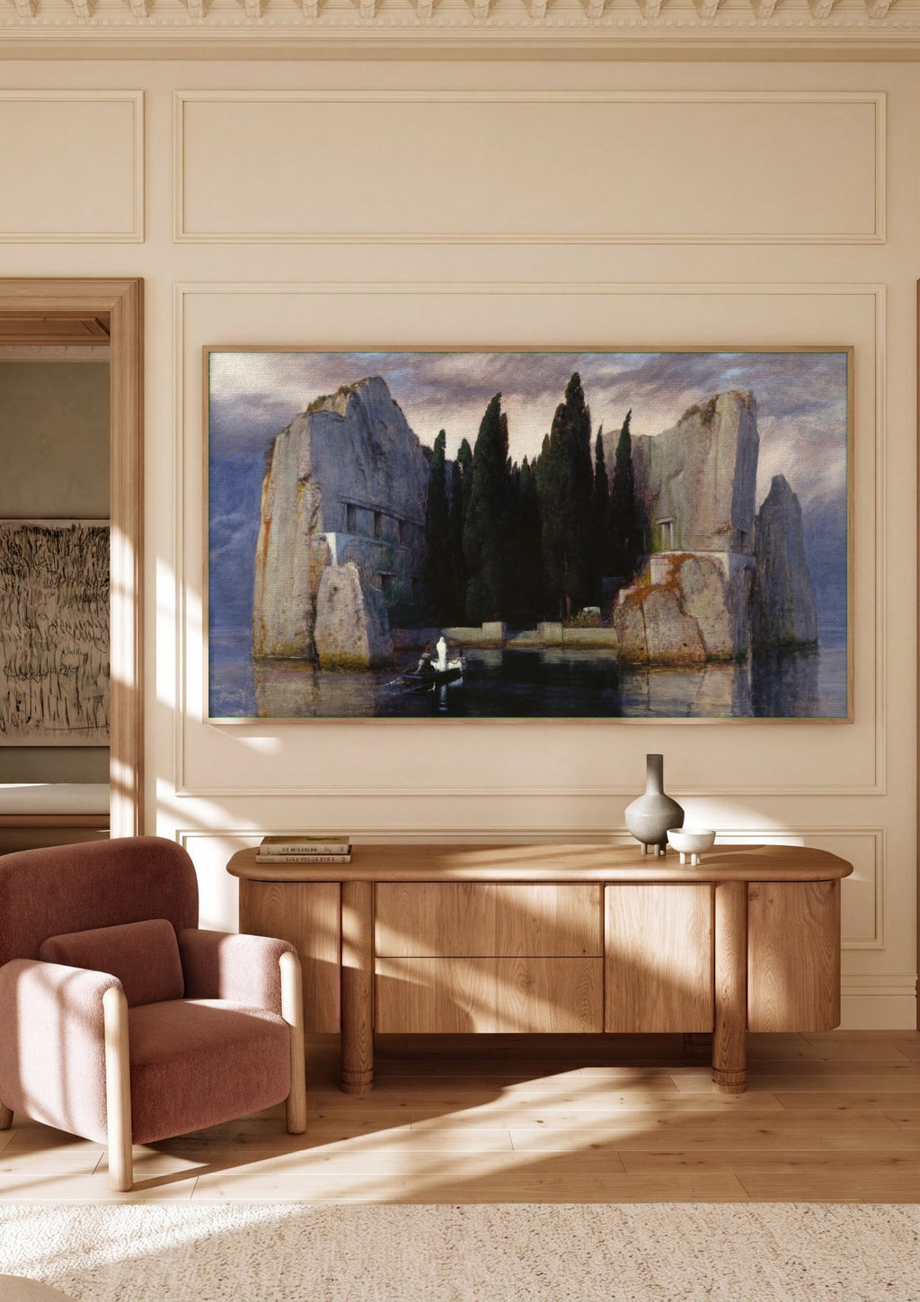 Quadro Decorativo A Ilha dos Mortos - Arnold Böcklin | quadro emoldurado na parede