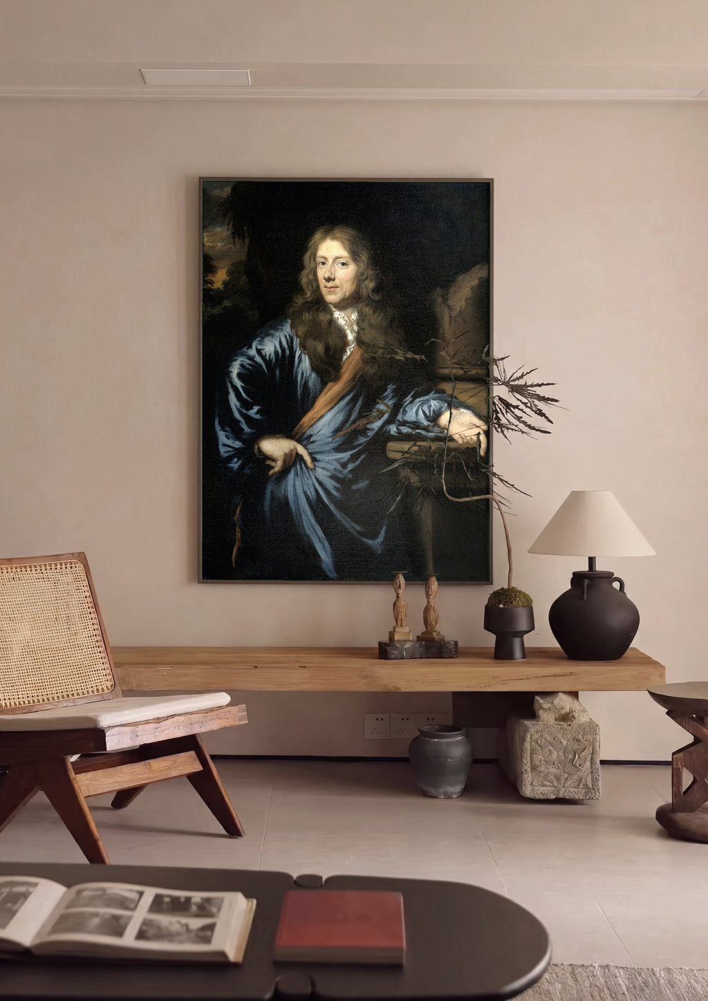 Quadro Decorativo Retrato de Cavalheiro - Nicolaes Maes | quadro emoldurado na parede