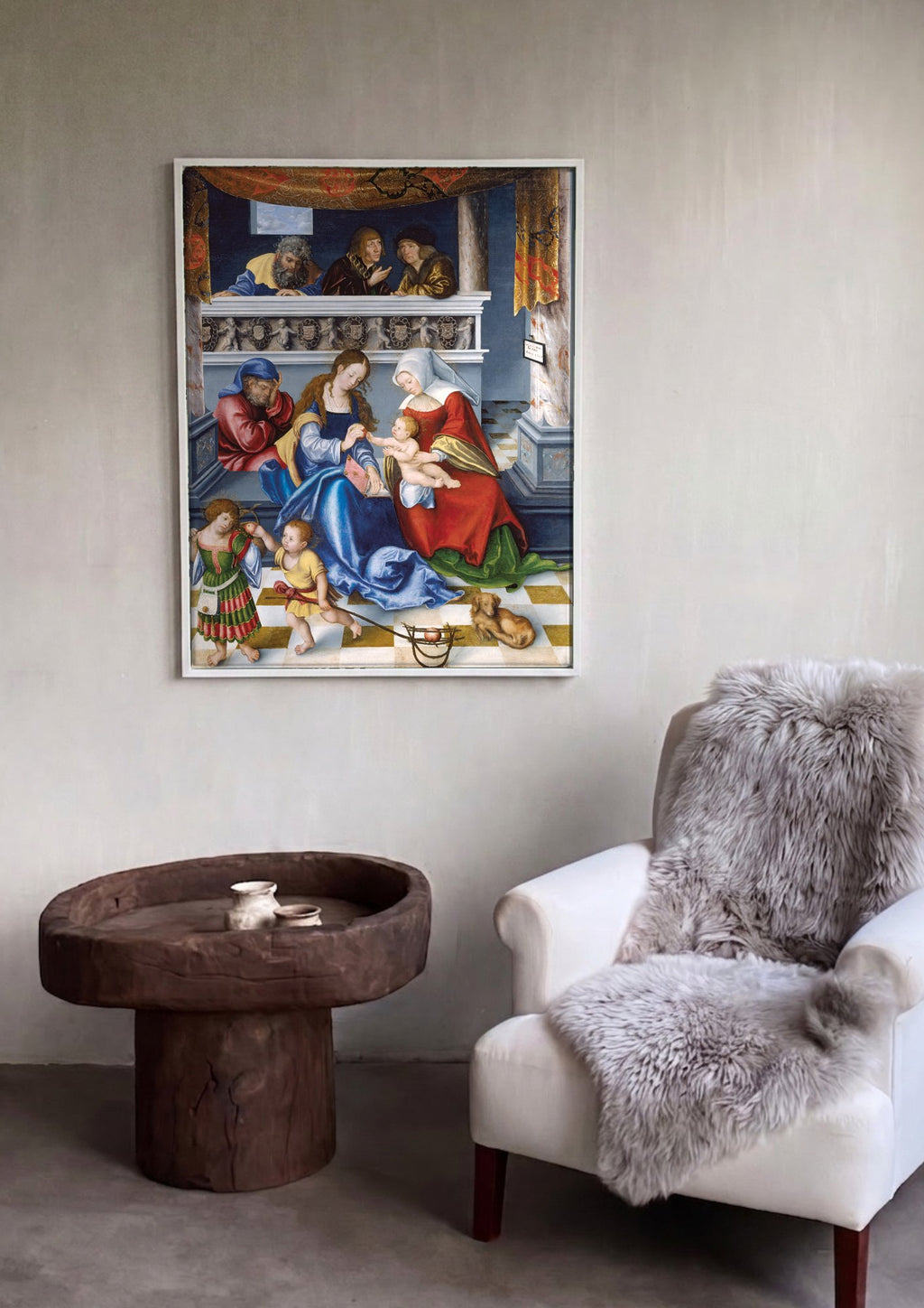 Quadro Decorativo A Virgem e o Menino com Sant'Ana - Cranach, o Velho | quadro emoldurado na parede