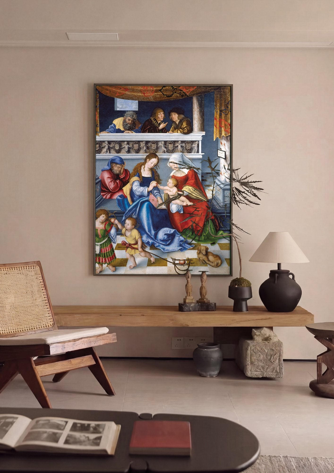 Quadro Decorativo A Virgem e o Menino com Sant'Ana - Cranach, o Velho | quadro emoldurado na parede