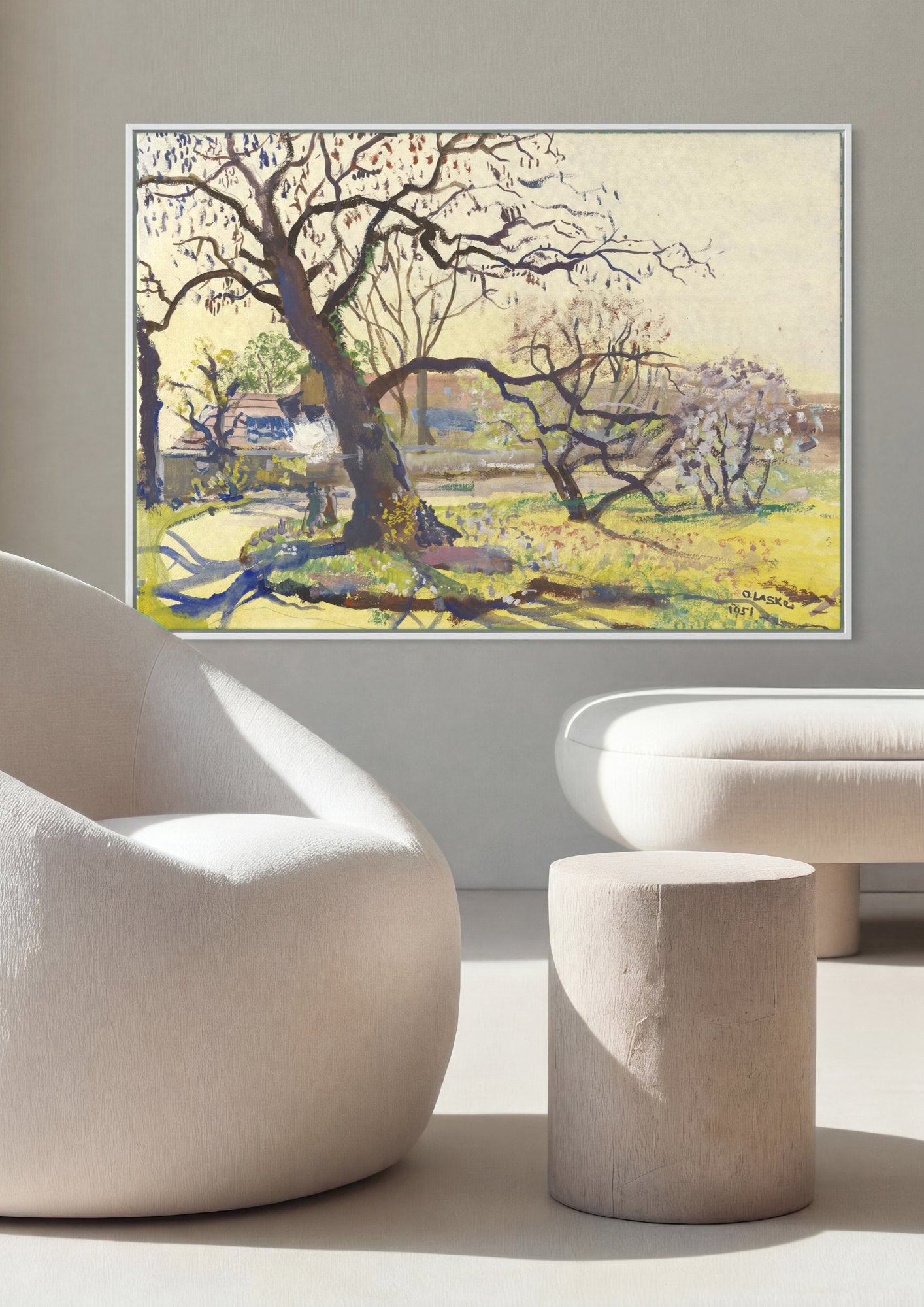 Quadro Decorativo Paisagem com Árvores - Oskar Laske | quadro emoldurado na parede