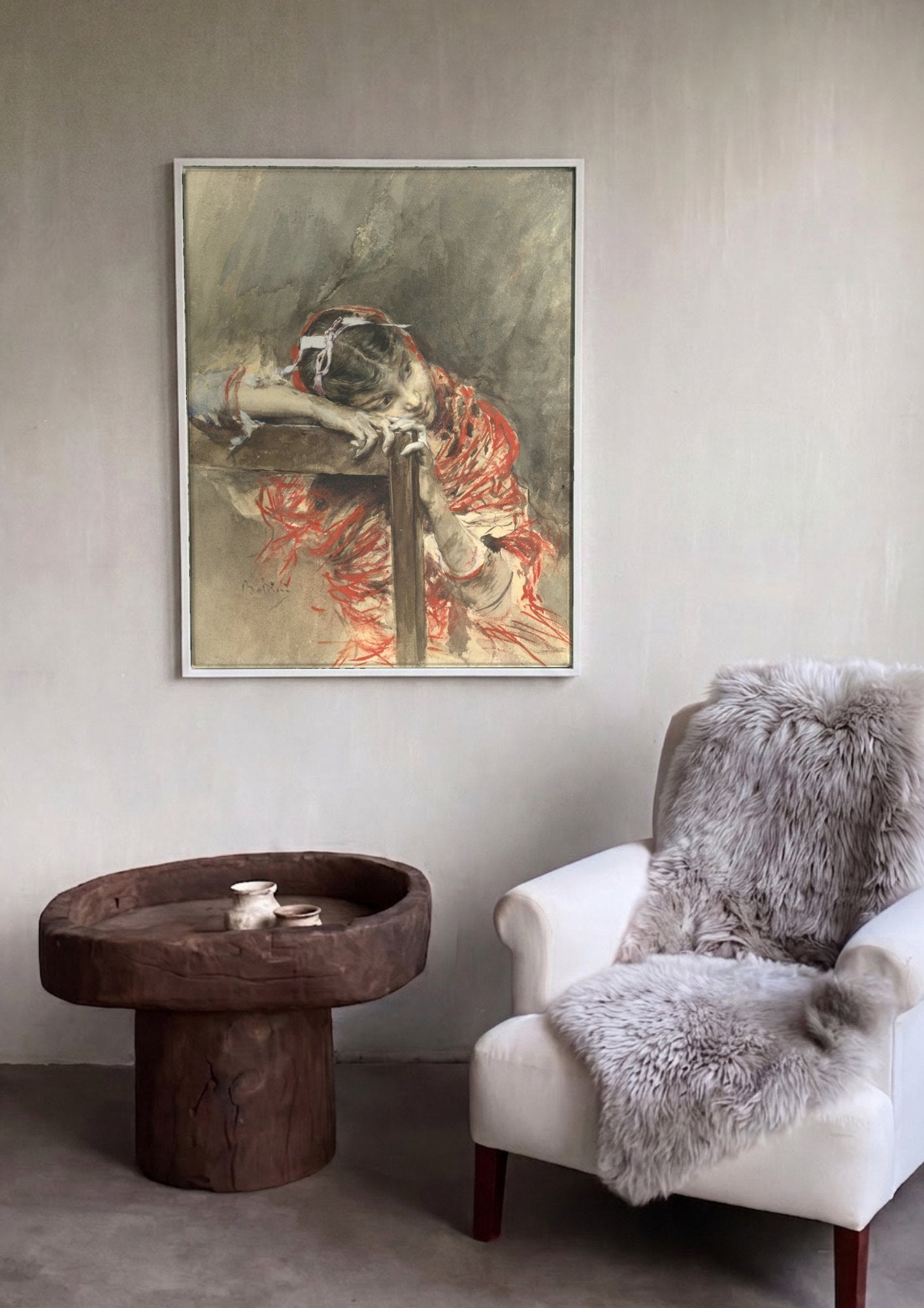 Quadro Decorativo A Mulher na Janela - Giovanni Boldini | quadro emoldurado na parede