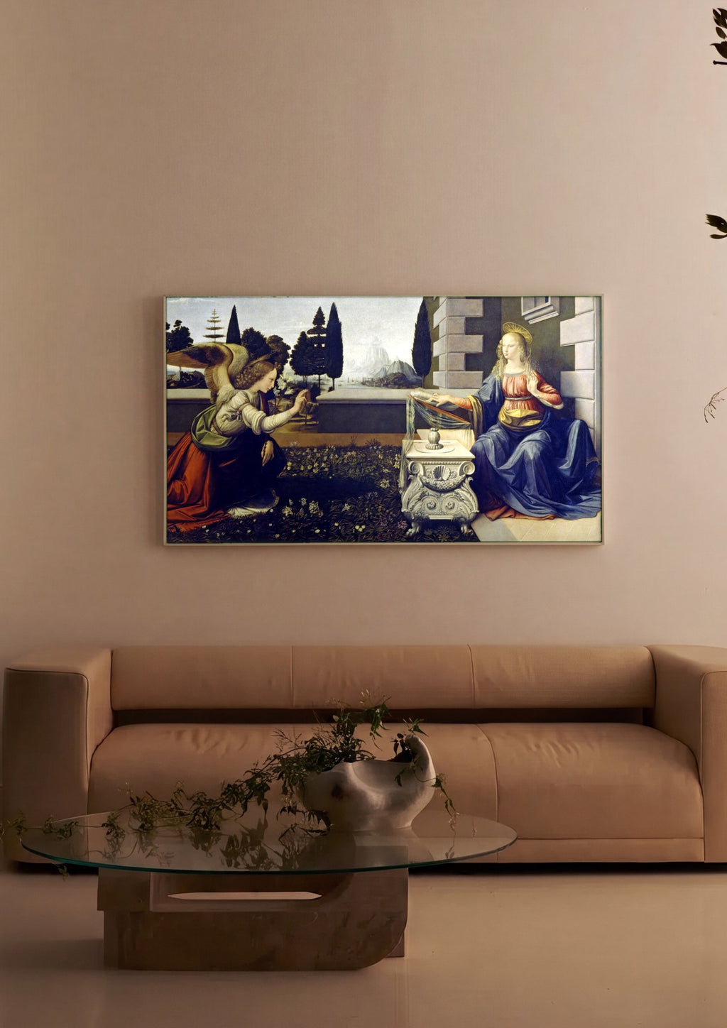 Quadro Decorativo A Anunciação - Leonardo Da Vinci | quadro emoldurado na parede