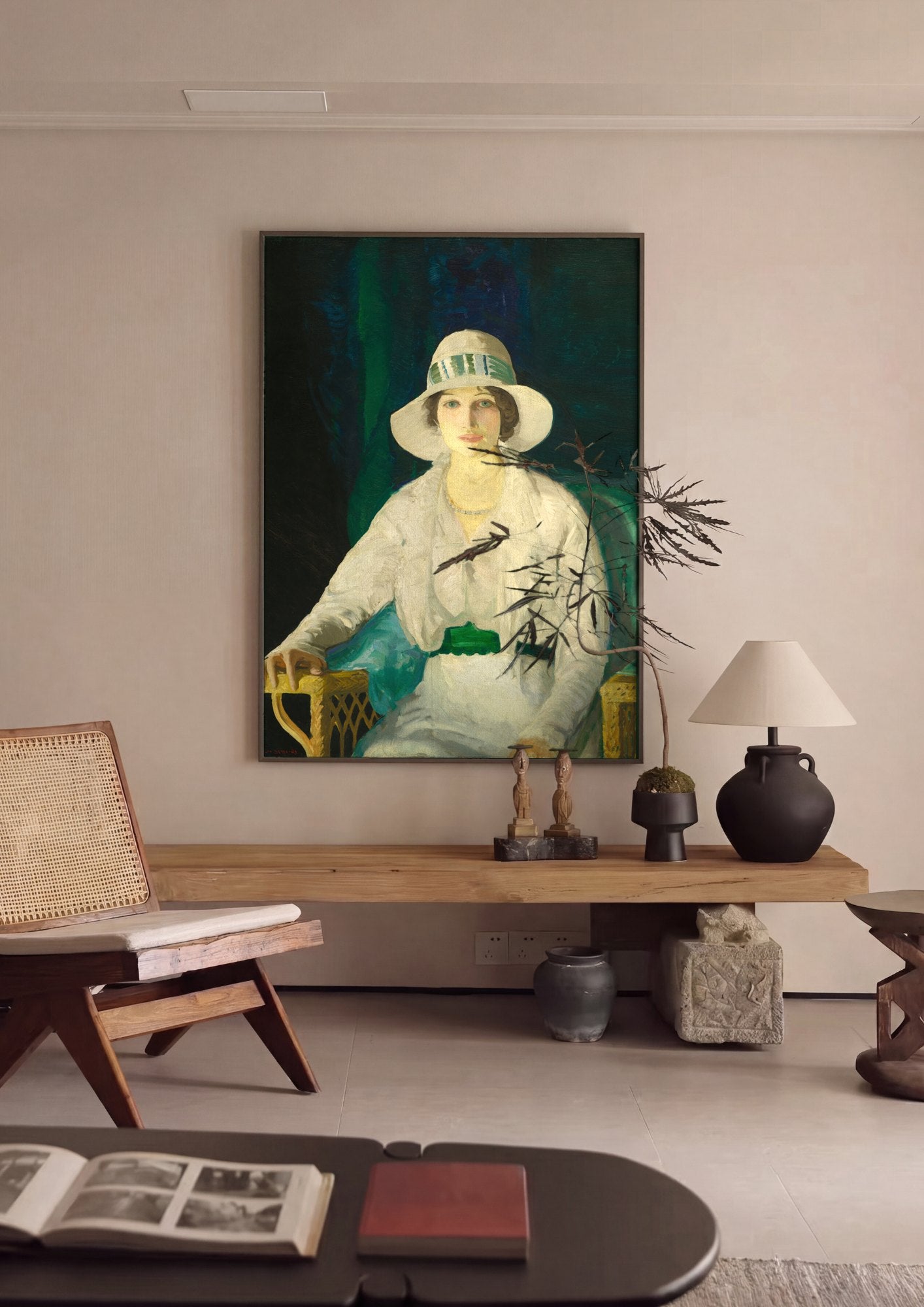 Quadro Decorativo A Dama do Chapéu - Bellows | quadro emoldurado na parede
