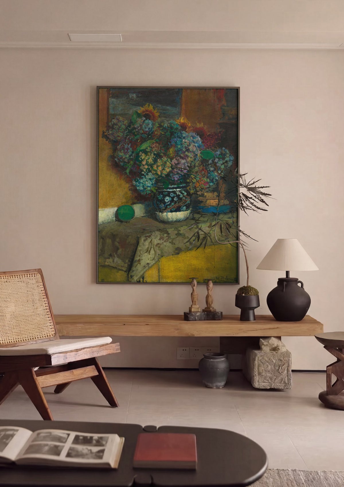 Quadro Decorativo Natureza-Morta com Flores - Jacques Émile Blanche | quadro emoldurado na parede