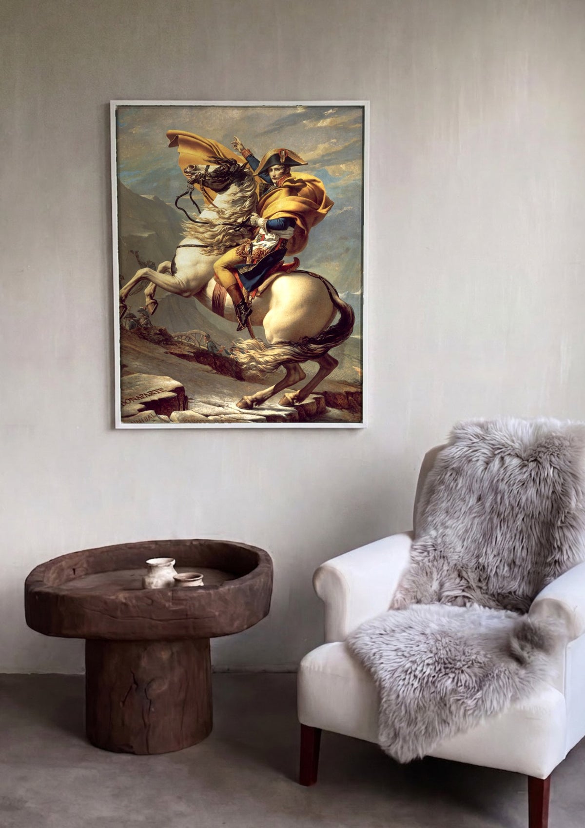 Quadro Decorativo Bonaparte Atravessando os Alpes - Jacques-Louis David | quadro emoldurado na parede
