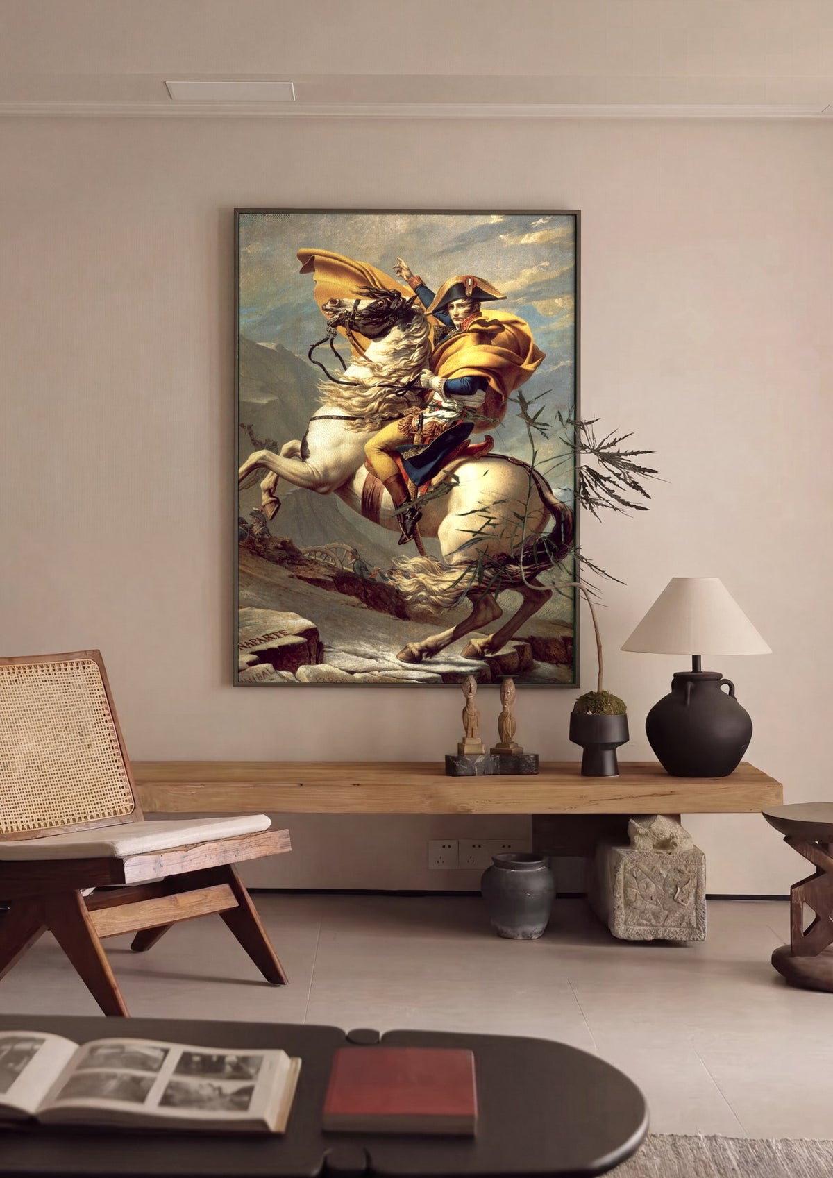 Quadro Decorativo Bonaparte Atravessando os Alpes - Jacques-Louis David | quadro emoldurado na parede