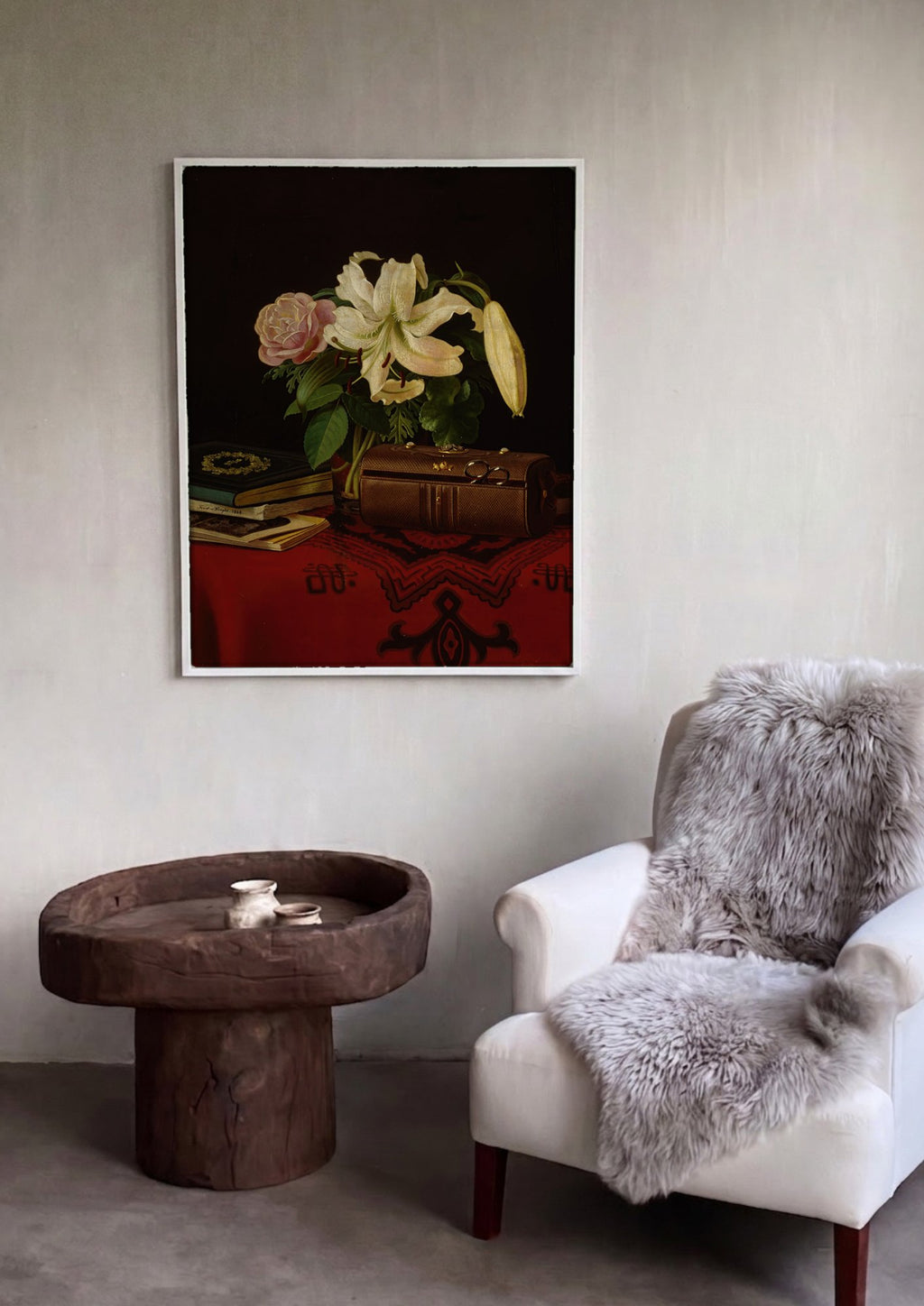 Quadro Decorativo Natureza-morta com Flores e Objetos - Ferdinand von Wright | quadro emoldurado na parede
