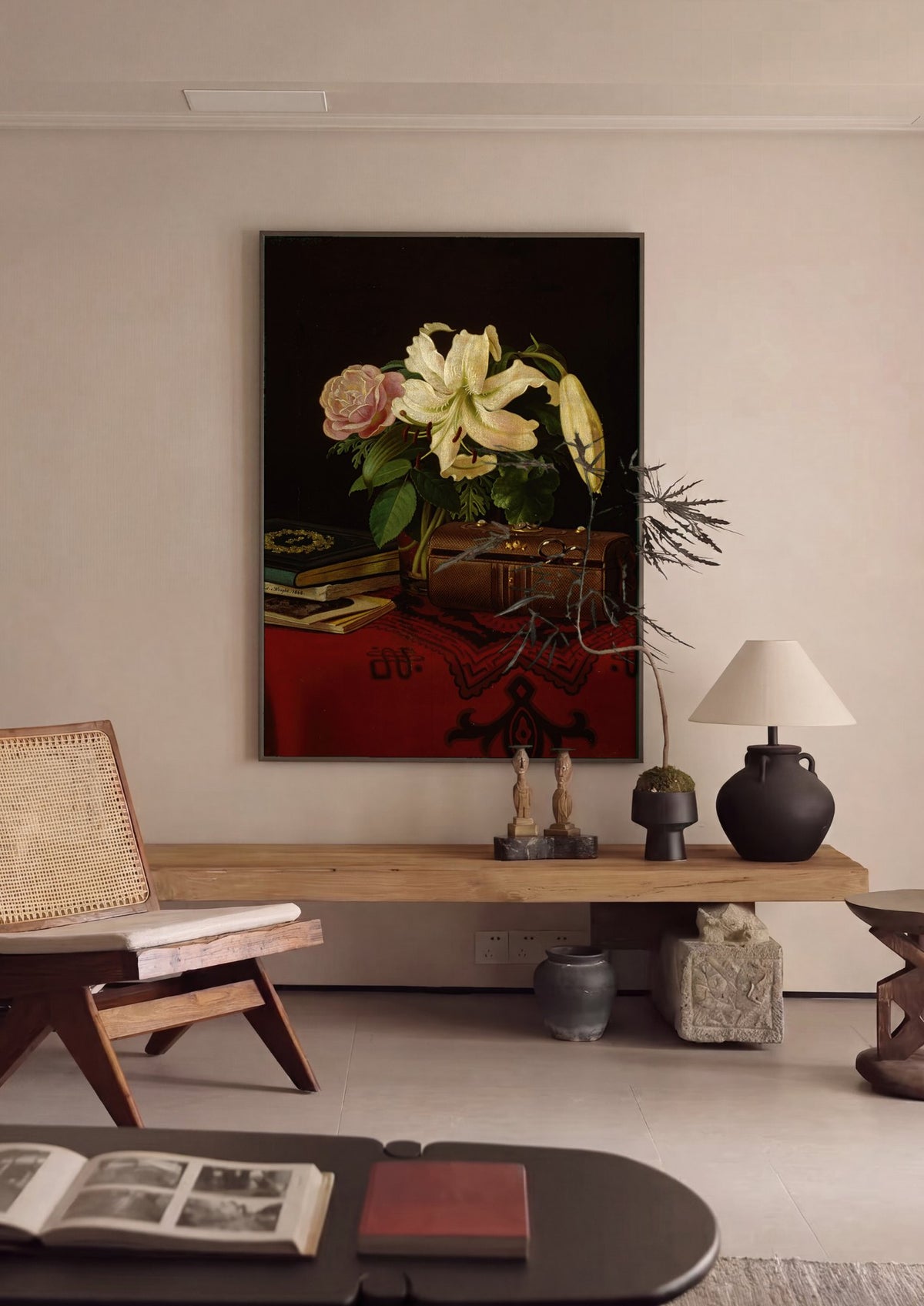 Quadro Decorativo Natureza-morta com Flores e Objetos - Ferdinand von Wright | quadro emoldurado na parede