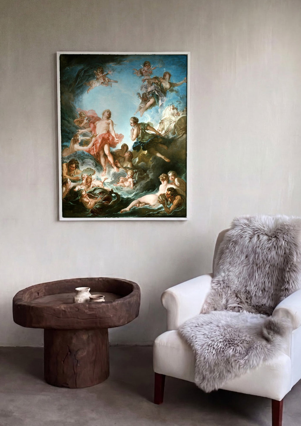 Quadro Decorativo O Nascer e o Pôr do Sol - François Boucher | quadro emoldurado na parede