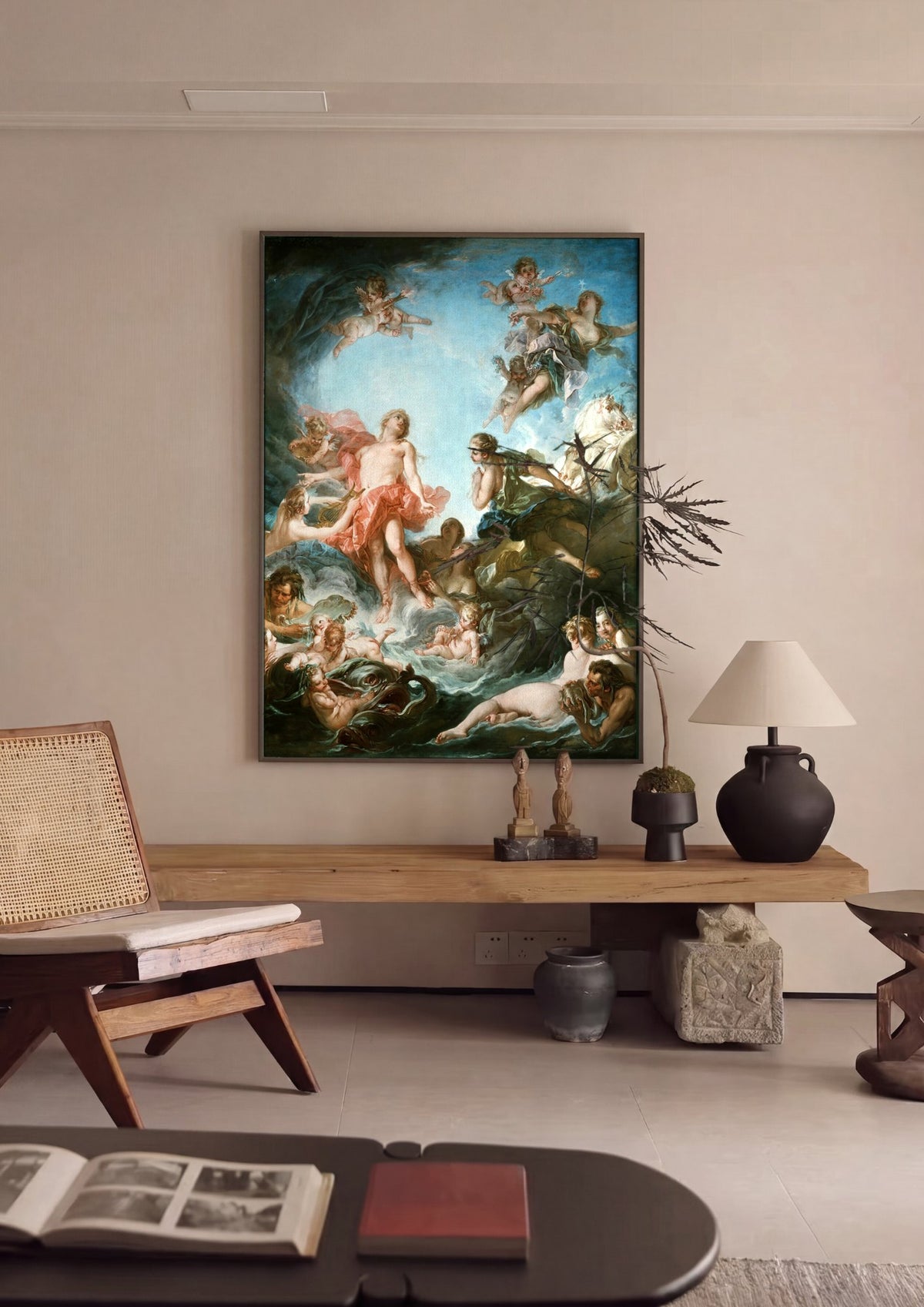 Quadro Decorativo O Nascer e o Pôr do Sol - François Boucher | quadro emoldurado na parede