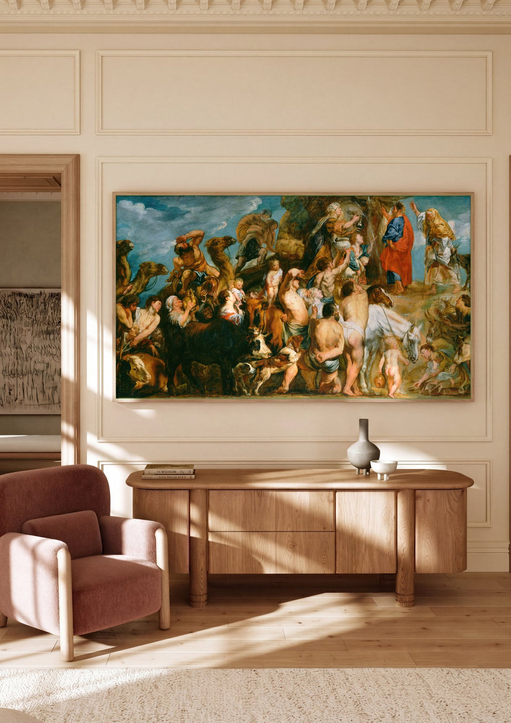 Quadro Decorativo A Fonte de Moises - Jacob Jordaens | quadro emoldurado na parede