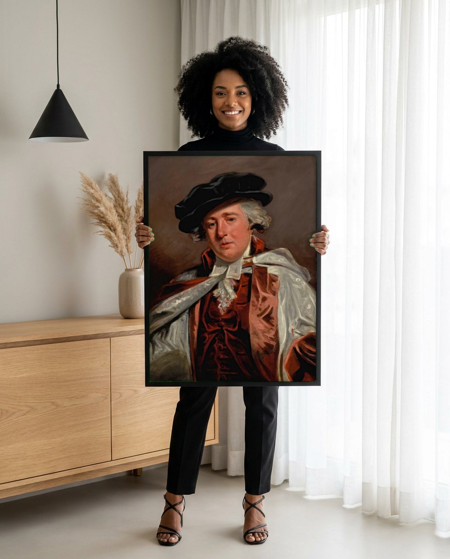 Quadro Decorativo Retrato de Cavalheiro - John Hoppner | modelo apresentando o quadro emoldurado
