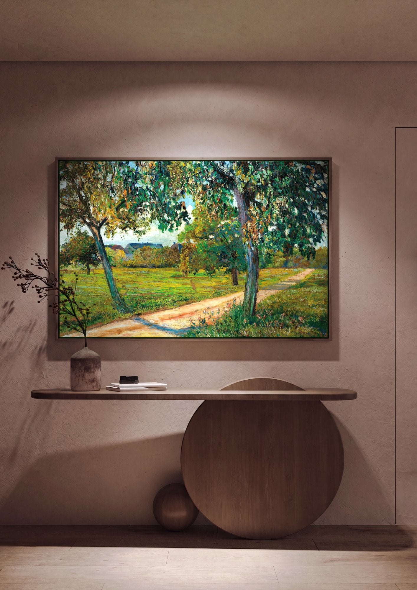 Quadro Decorativo Paisagem com Caminho - Armand Guillaumin em ambiente decorado