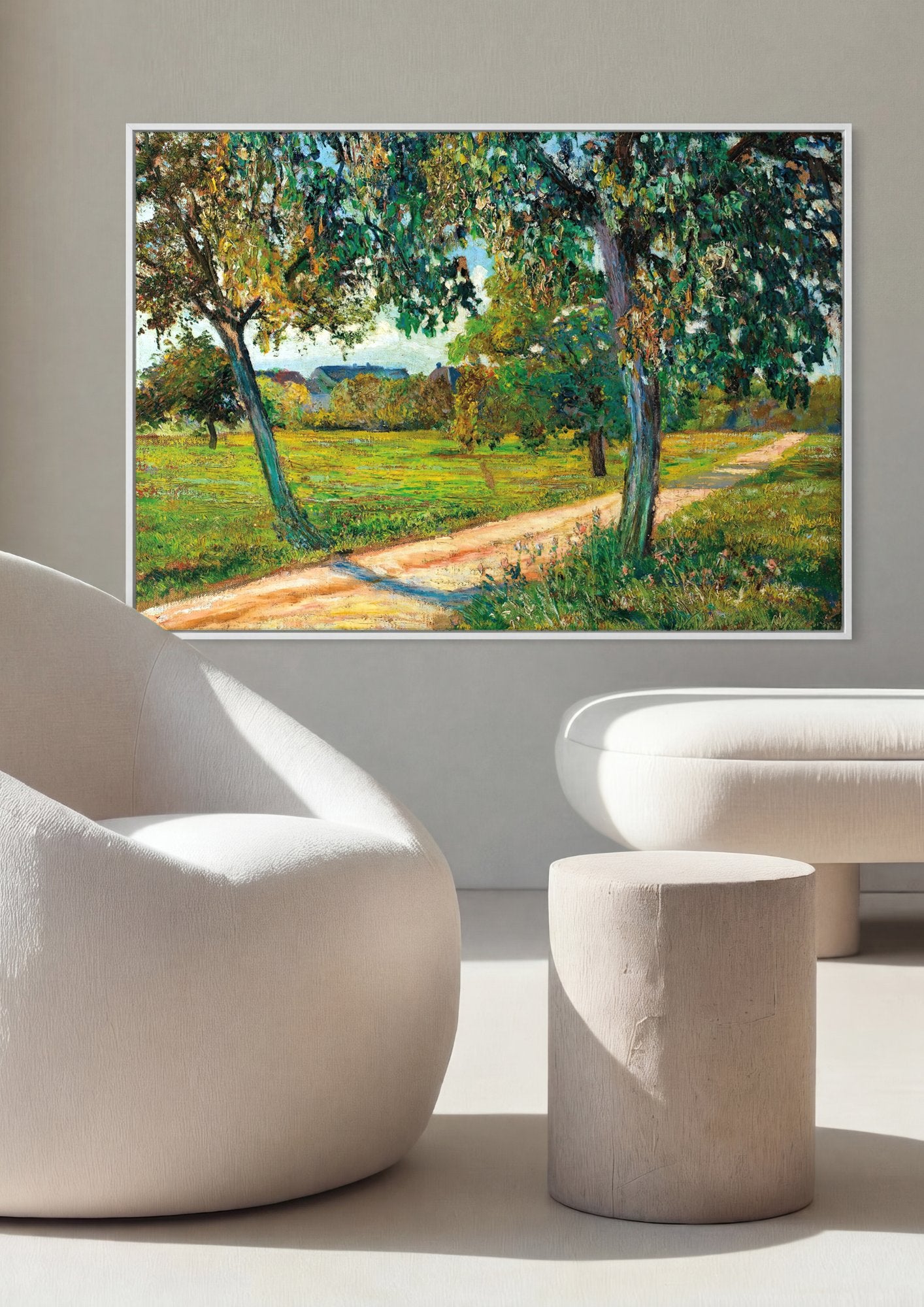 Quadro Decorativo Paisagem com Caminho - Armand Guillaumin em ambiente decorado