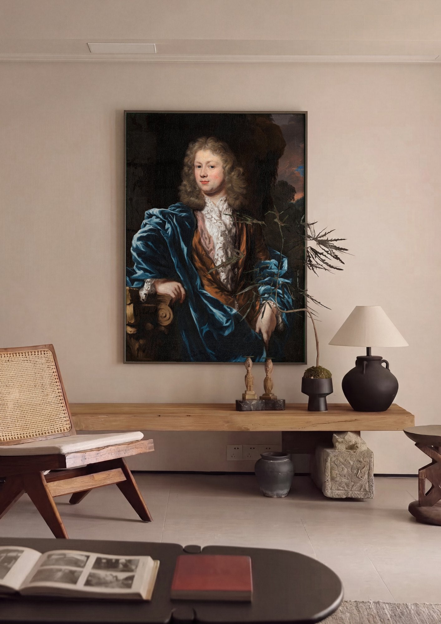Quadro Decorativo Retrato de Cavalheiro - Nicolaes Maes | quadro emoldurado na parede