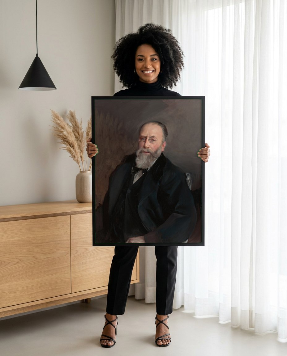 Quadro Decorativo Retrato de Cavalheiro - Giovanni Boldini | modelo apresentando o quadro emoldurado