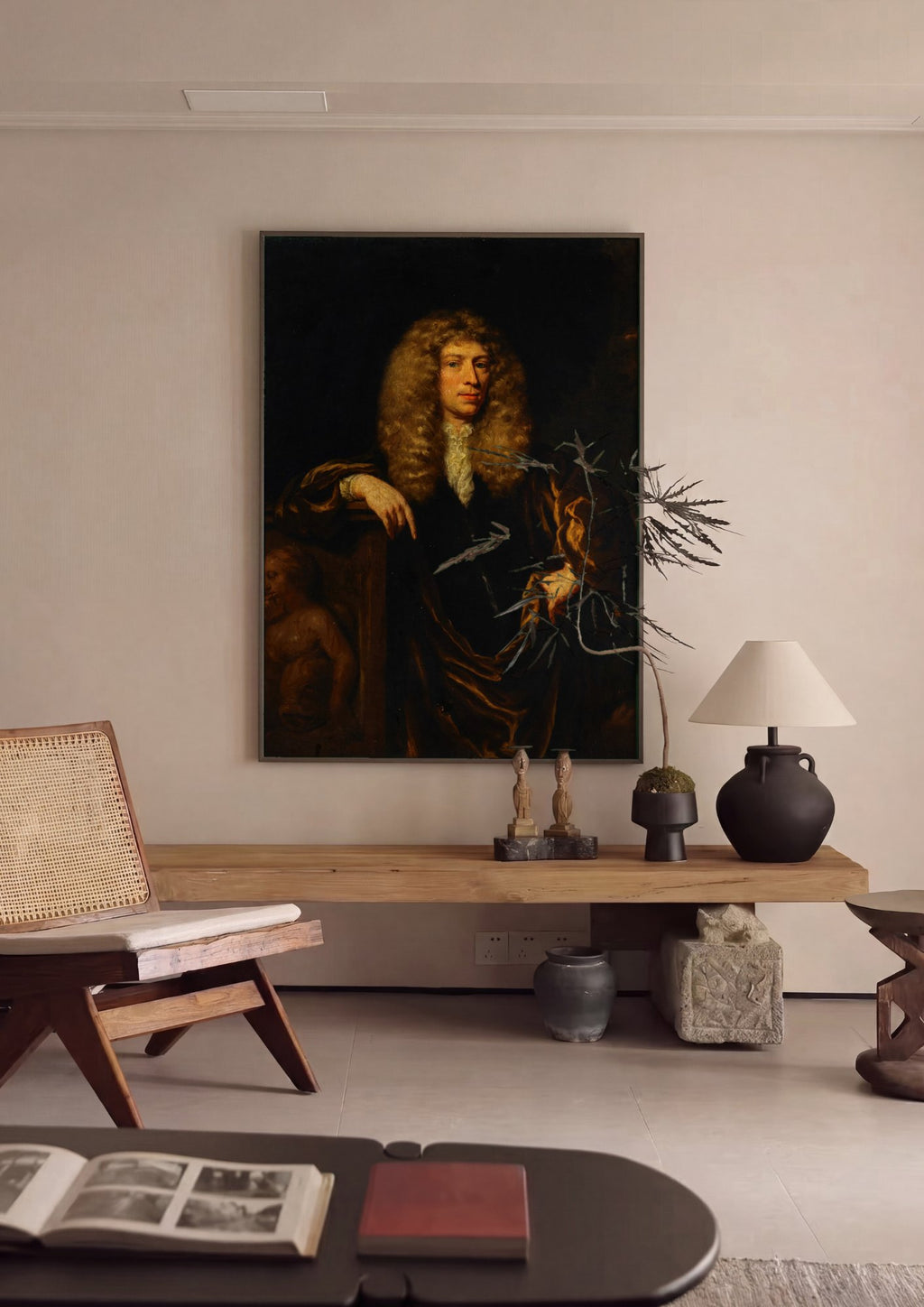 Quadro Decorativo Retrato de Cavalheiro - Nicolaes Maes | quadro emoldurado na parede