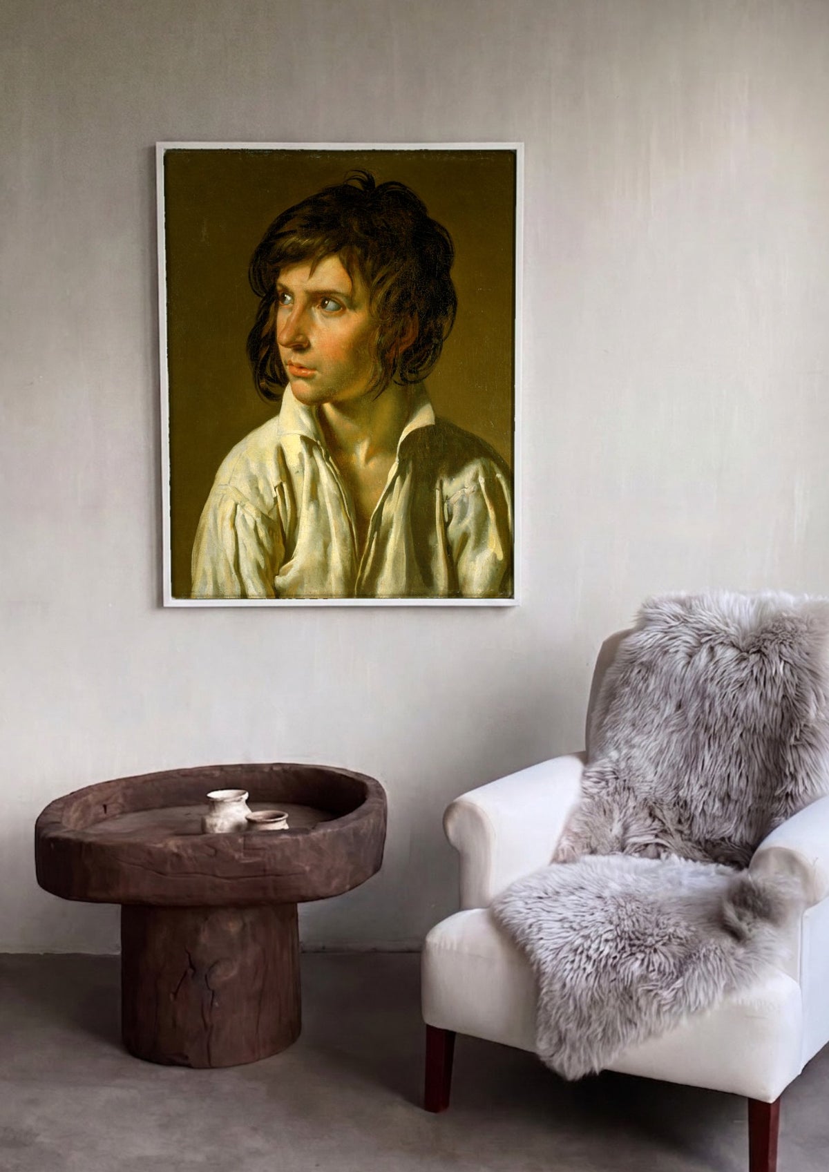 Quadro Decorativo Jovem Inquieto - Anne-Louis Girodet | quadro emoldurado na parede